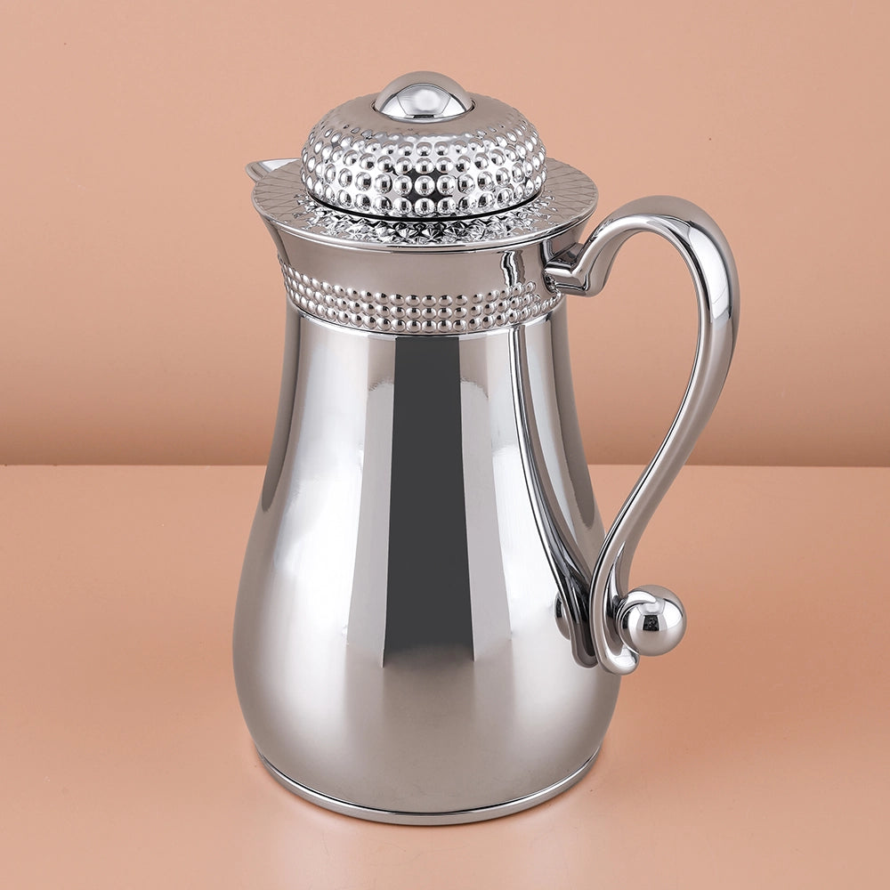 Silver and Gold Bubble Dot Design Flask Elegant Vacuum – Perfect for Tea & Coffee -0.7 L