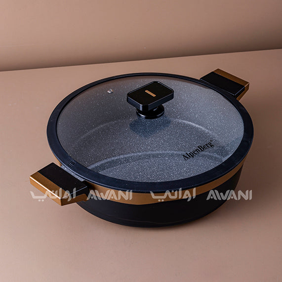 Essentials Casserole w/lid Granite Non-Stick Black and Brown