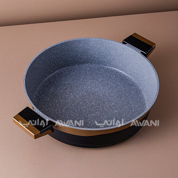 Essentials Casserole w/lid Granite Non-Stick Black and Brown