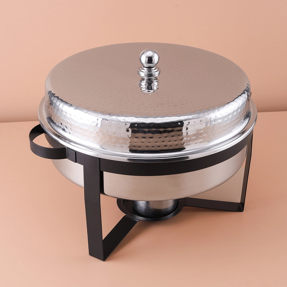 طبق تسخين فاخر ثلاثي التوهج - لون فضي وأسود - 7 لتر