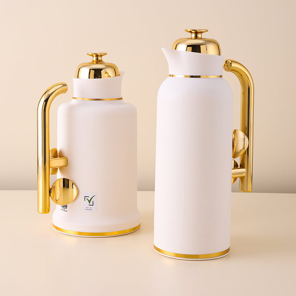 Dallah 1 Litre  Duo Set - Gold and White