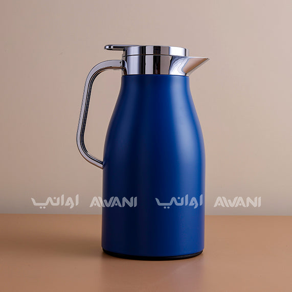 Blue thermos with silver lid - 1L