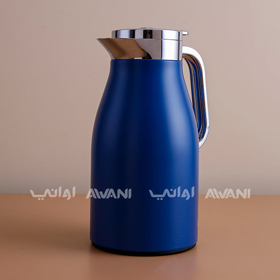 Blue thermos with silver lid - 1L