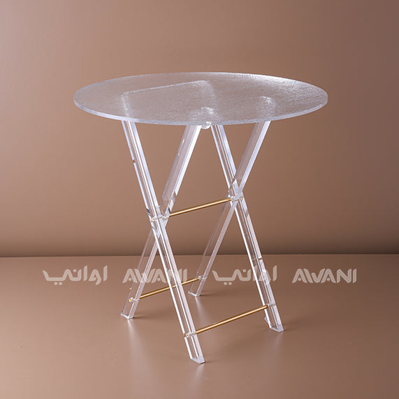 Elegant Transparent Acrylic Plate Stand with Textured Glass Plates-4 Pcs