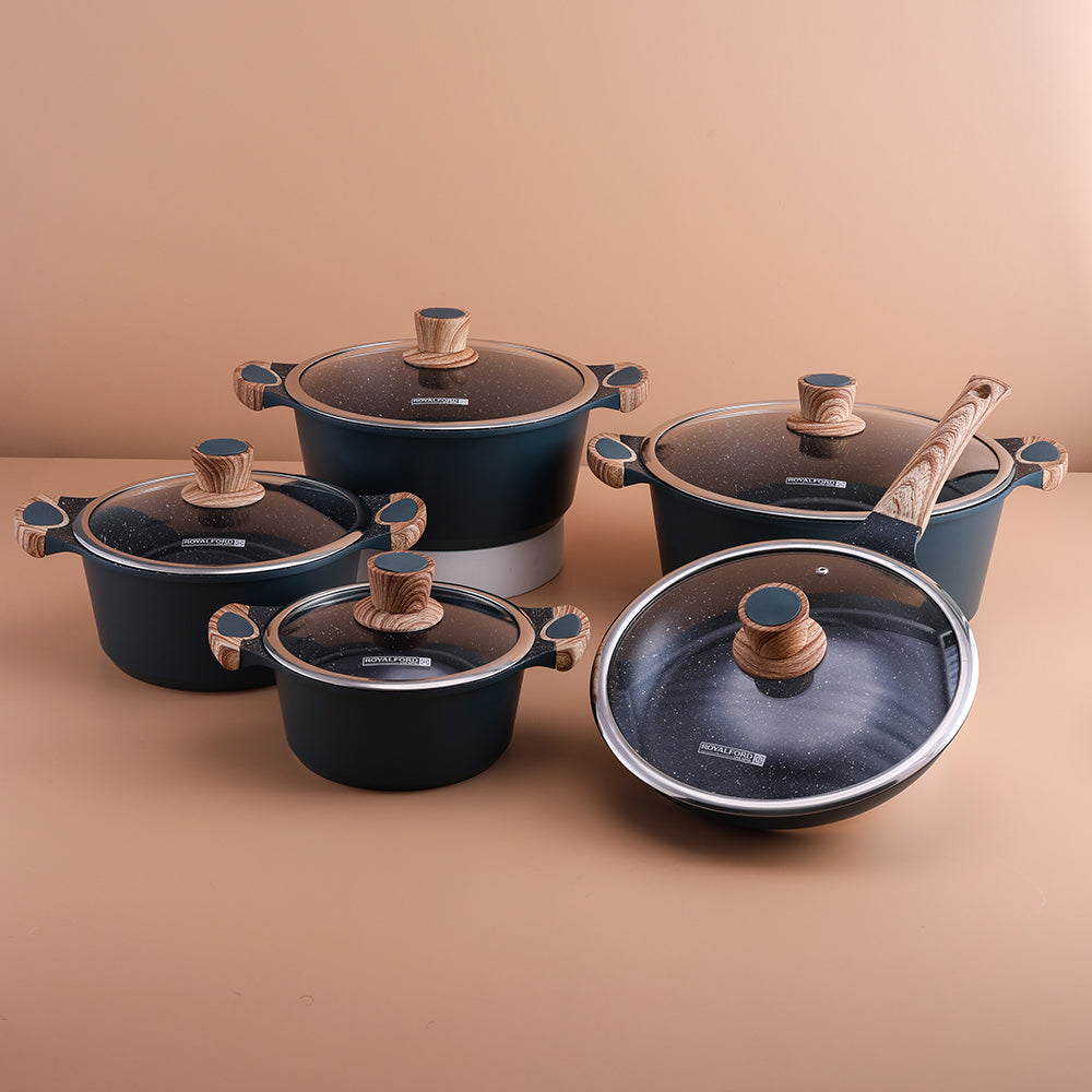 10-Piece Granite-Coated Die-Cast Cookware Set