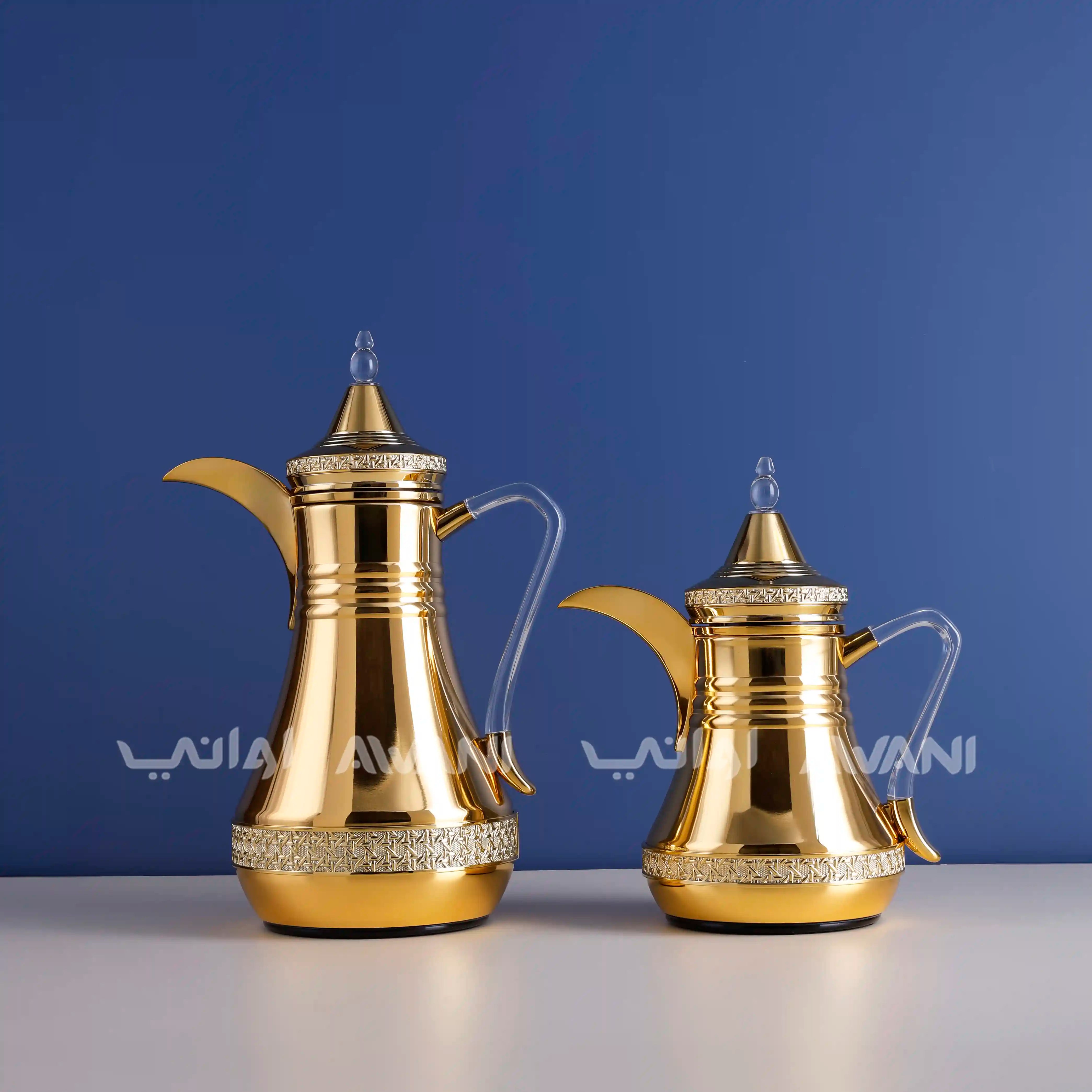 Dallah Set – 2 Pcs (0.35 ML + 1 L) Gold