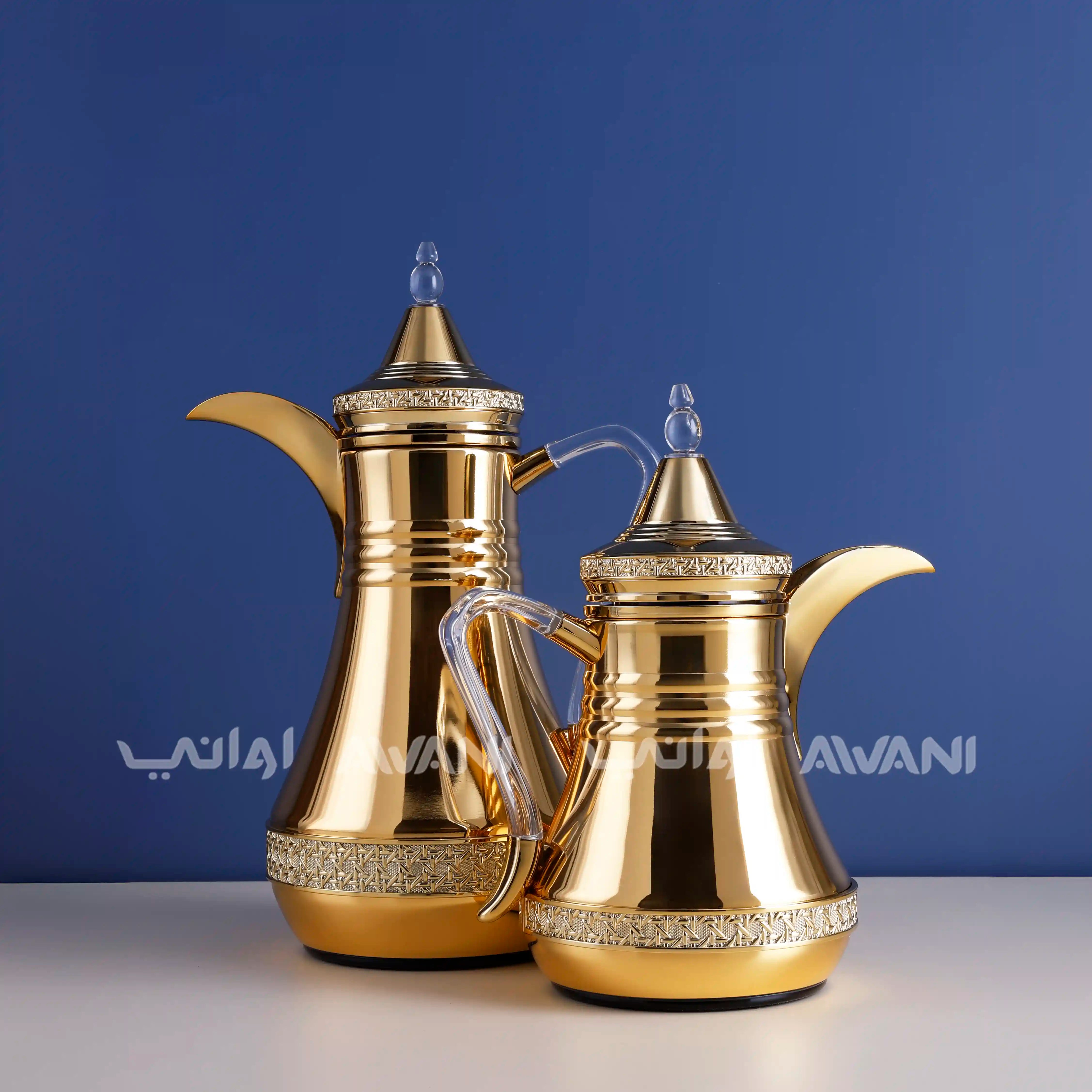 Dallah Set – 2 Pcs (0.35 ML + 1 L) Gold
