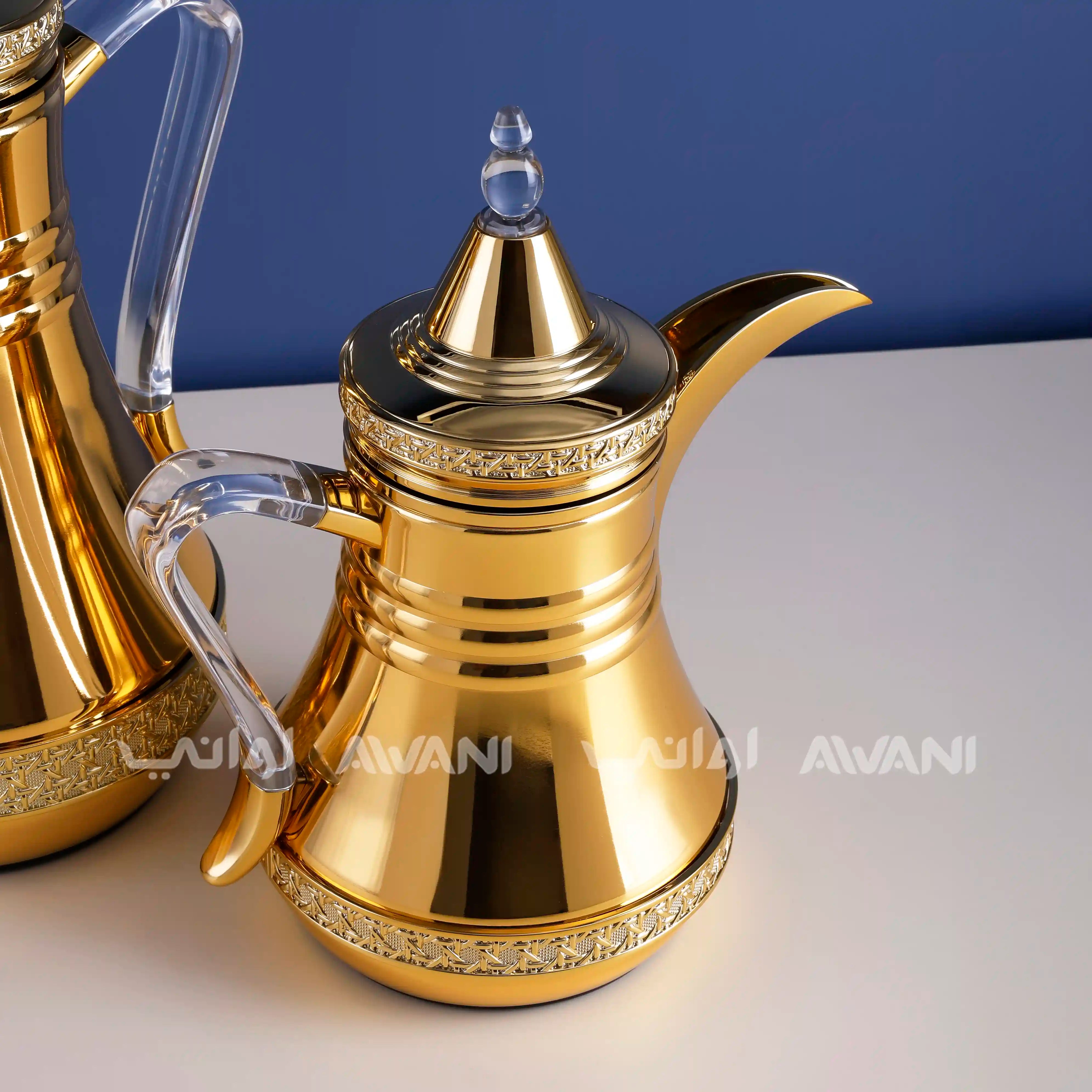 Dallah Set – 2 Pcs (0.35 ML + 1 L) Gold