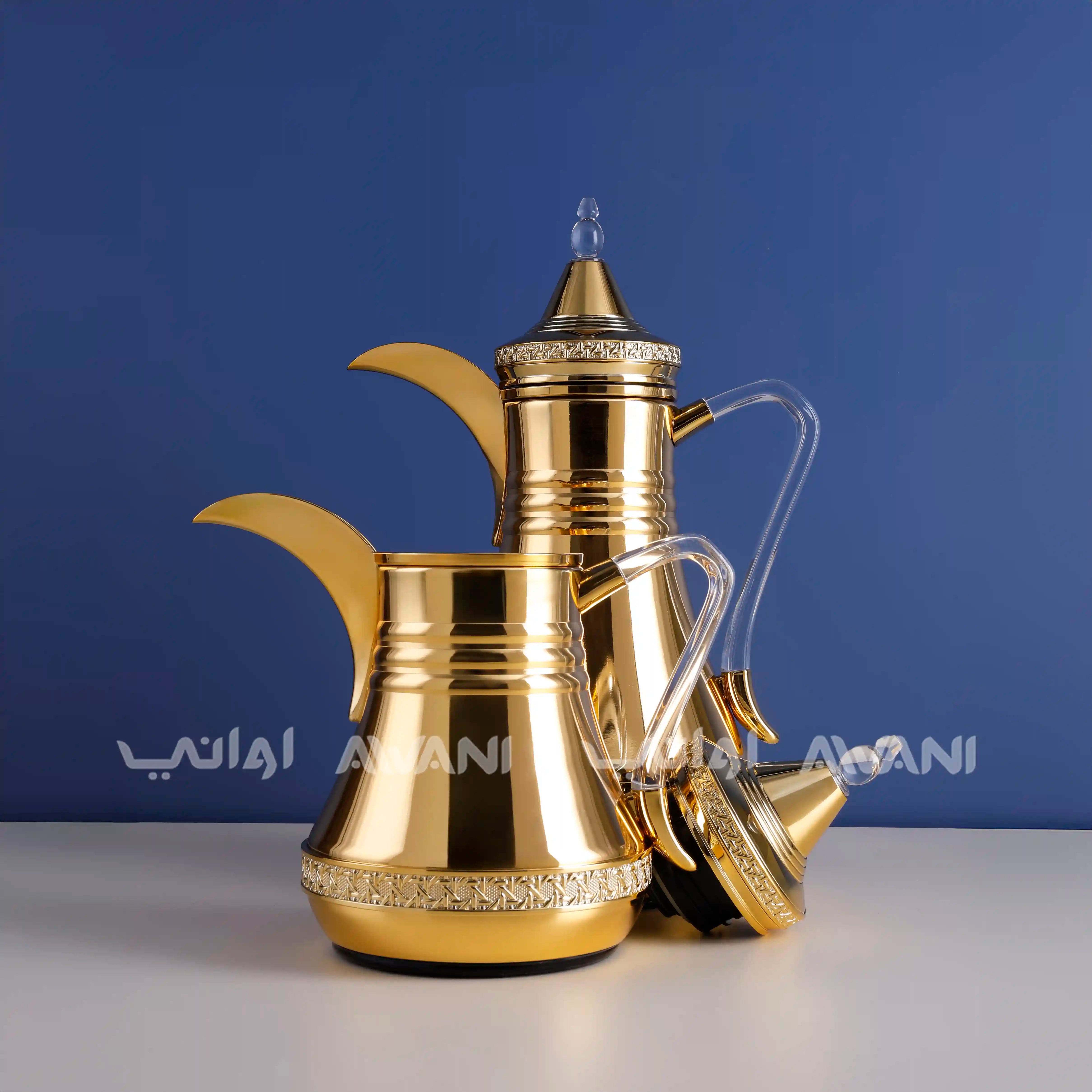 Dallah Set – 2 Pcs (0.35 ML + 1 L) Gold