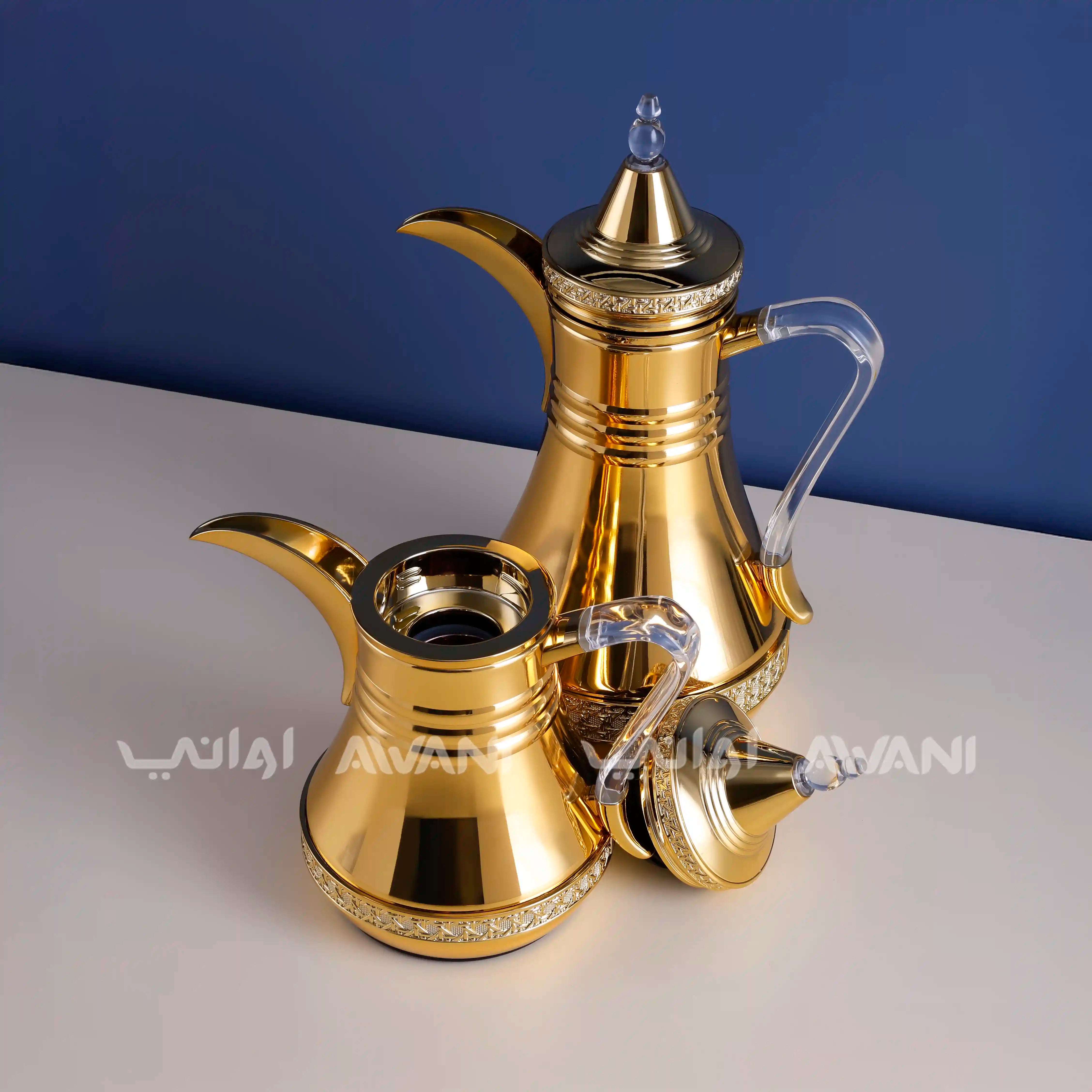 Dallah Set – 2 Pcs (0.35 ML + 1 L) Gold