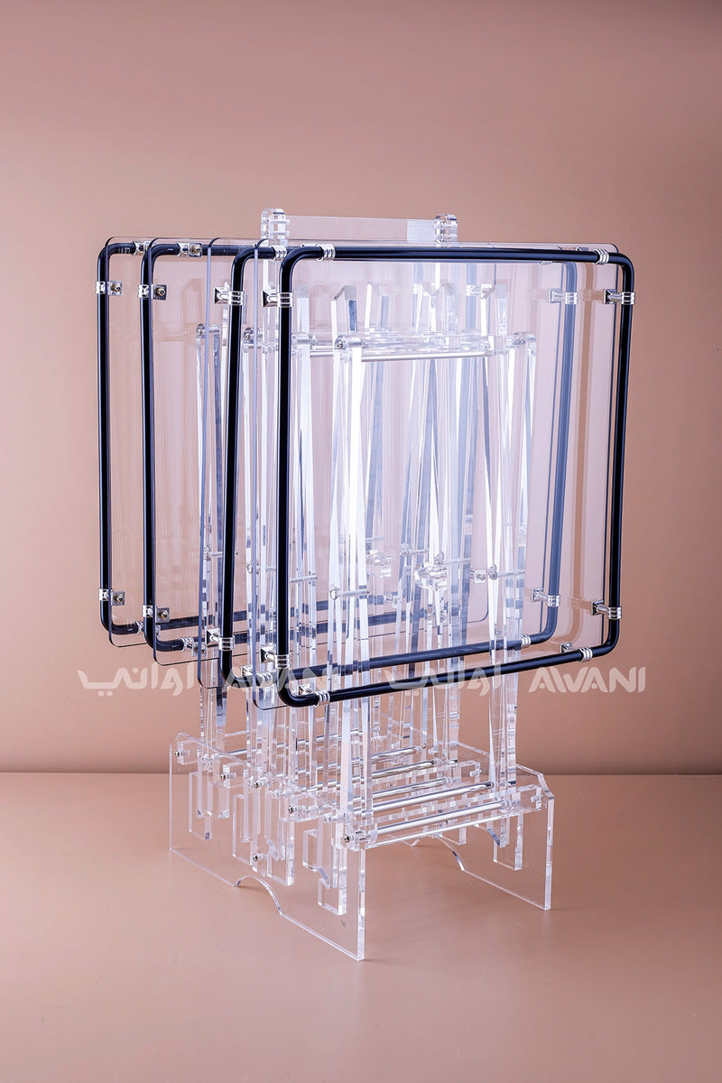 Acrylic Foldable Table with Black - Sq