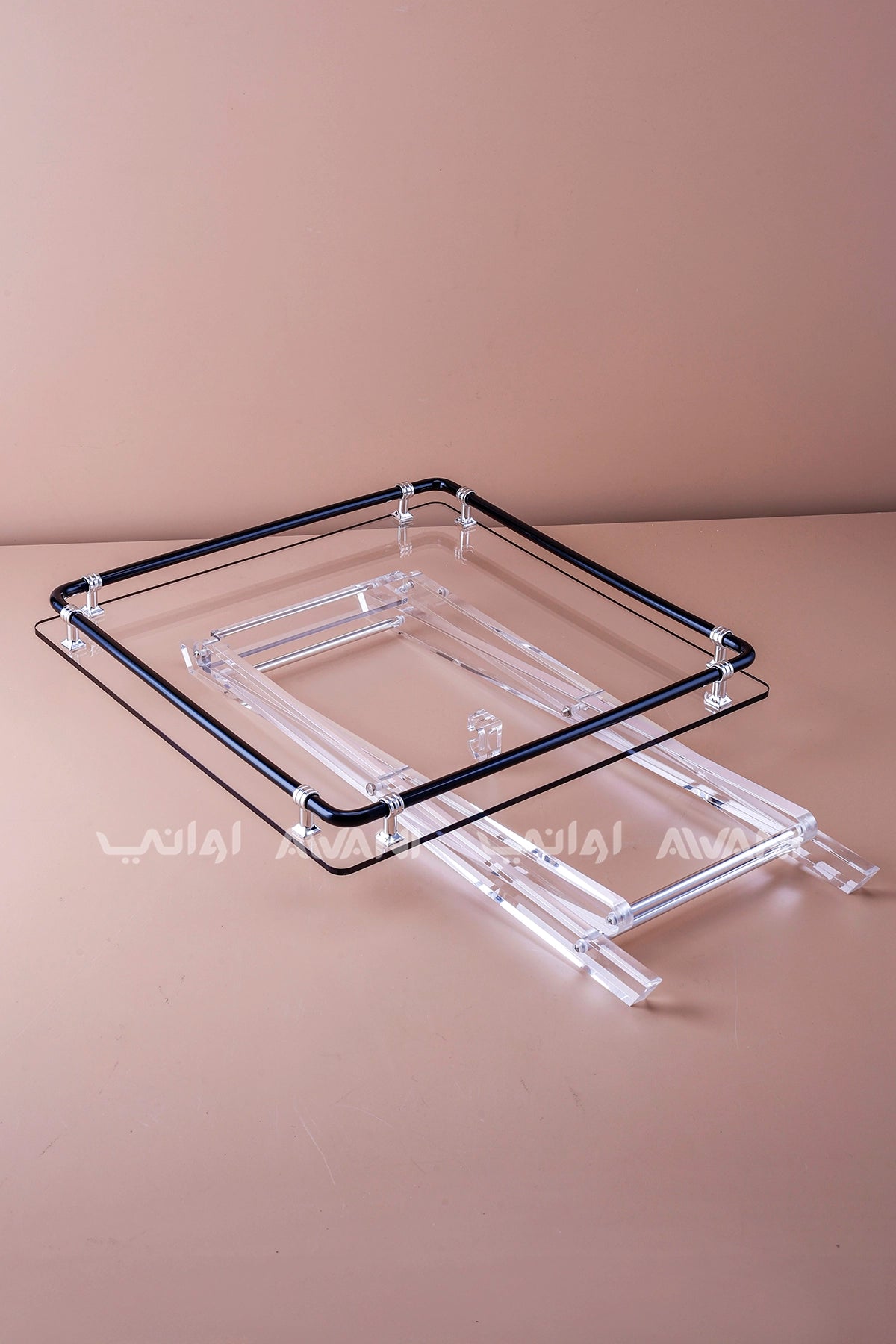 Acrylic Foldable Table with Black - Sq