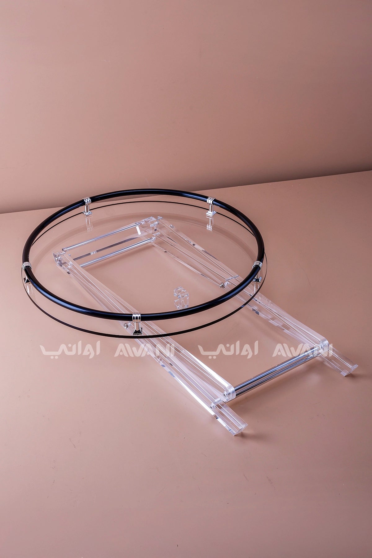 4 Pcs Acrylic Foldable Table with Black - Round