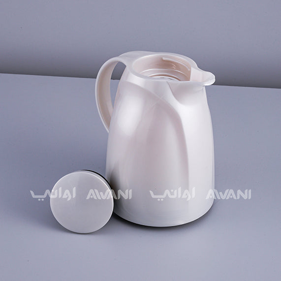 Elegant Pearl White Thermal Flask – 1 Liter