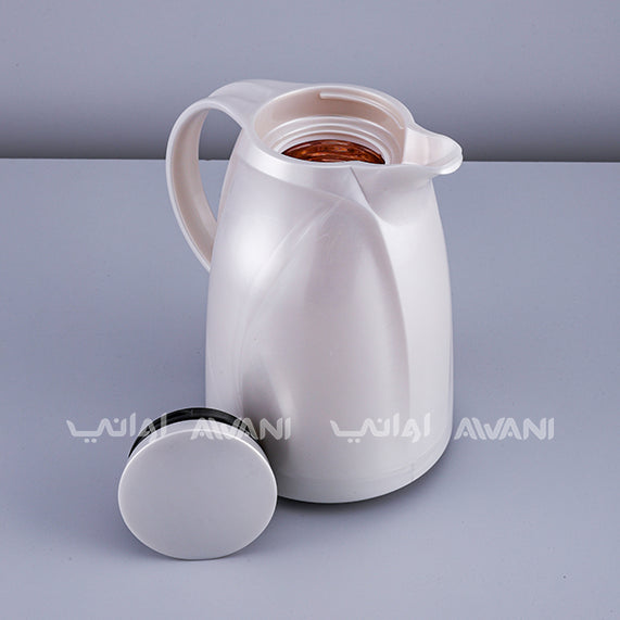 Elegant Pearl White Thermal Flask – 1 Liter