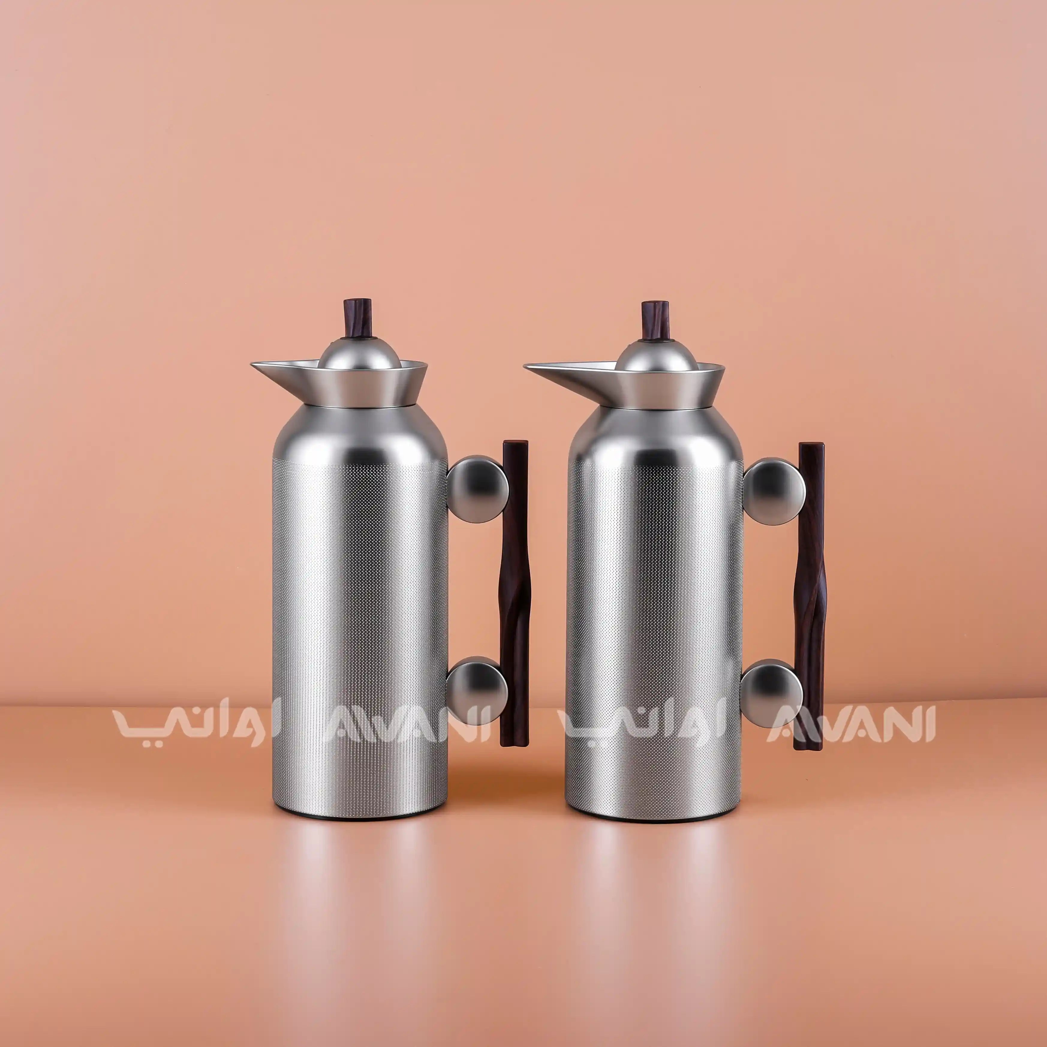 Stainless Steel Flask Set – Matt Silver Color 1 L