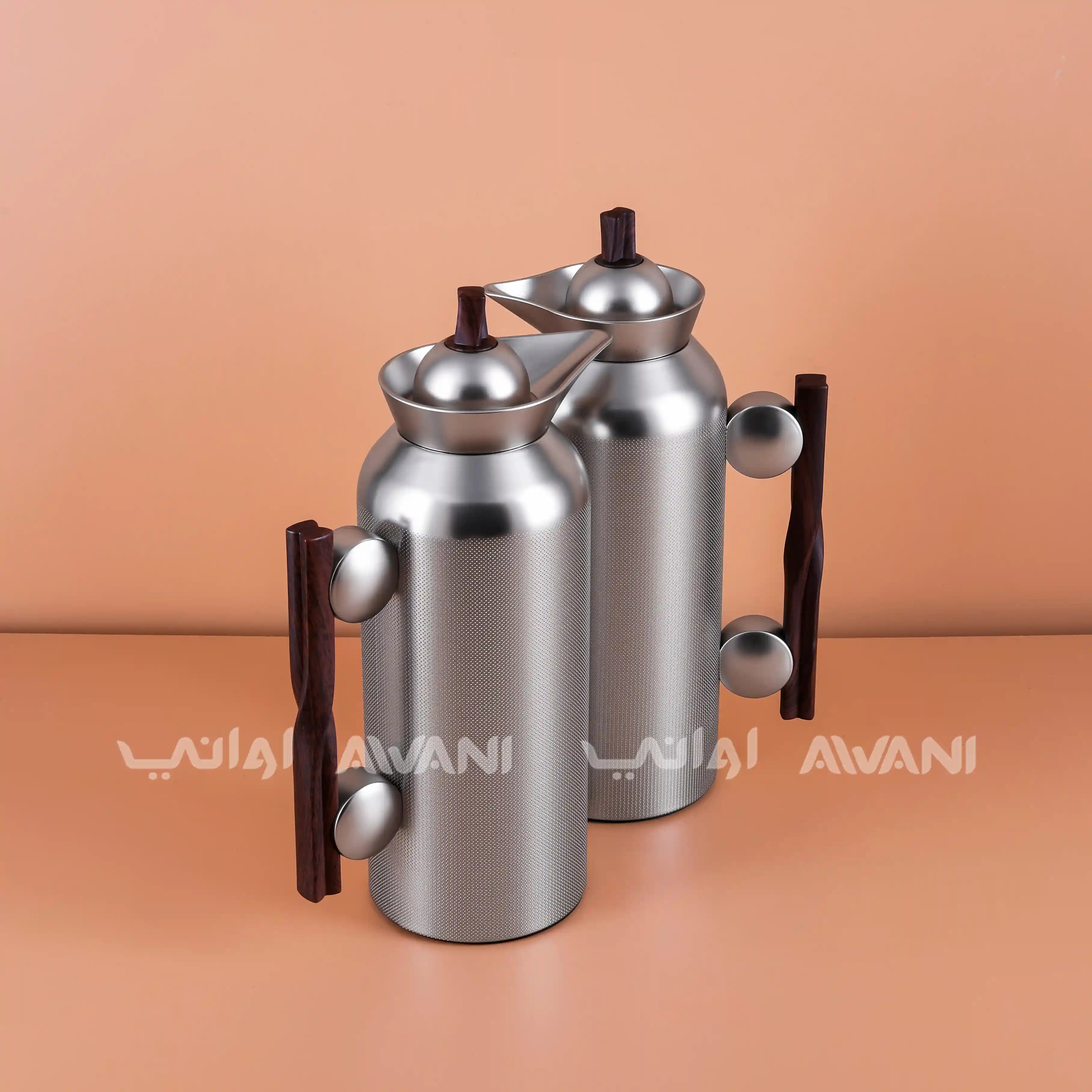 Stainless Steel Flask Set – Matt Silver Color 1 L