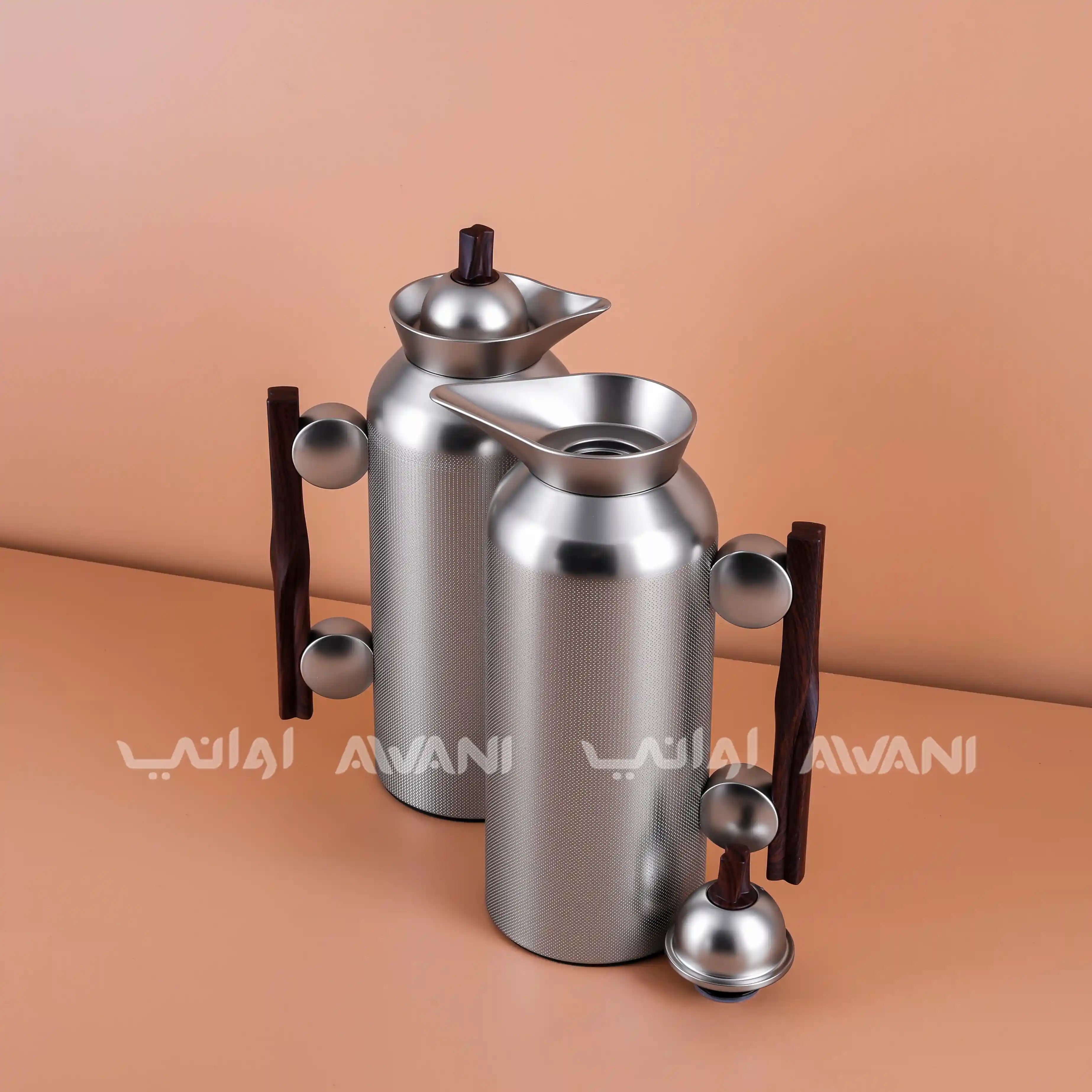 Stainless Steel Flask Set – Matt Silver Color 1 L