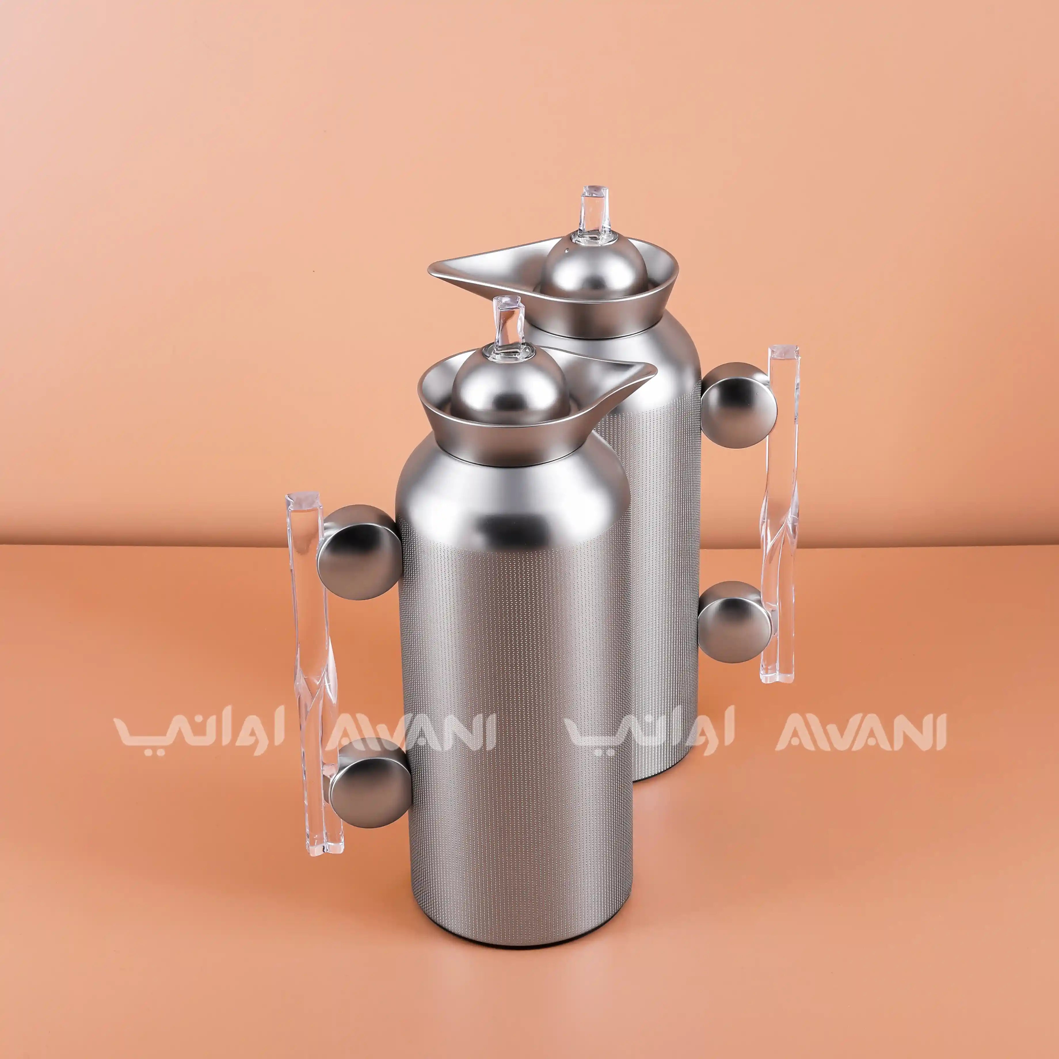 Stainless Steel Flask Set – Matt Silver Color 1 L