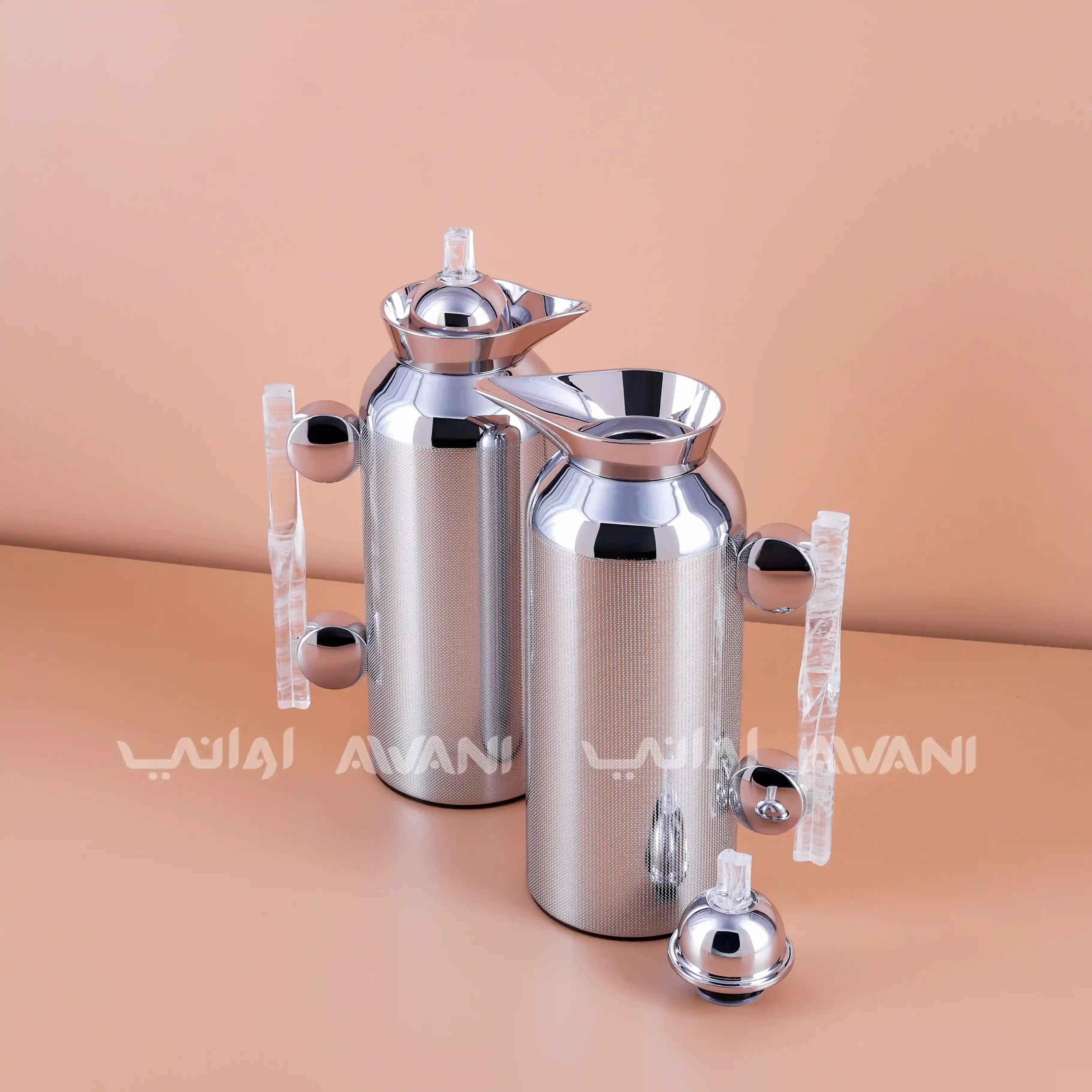 Stainless Steel Flask Set – Silver Design 1 L
