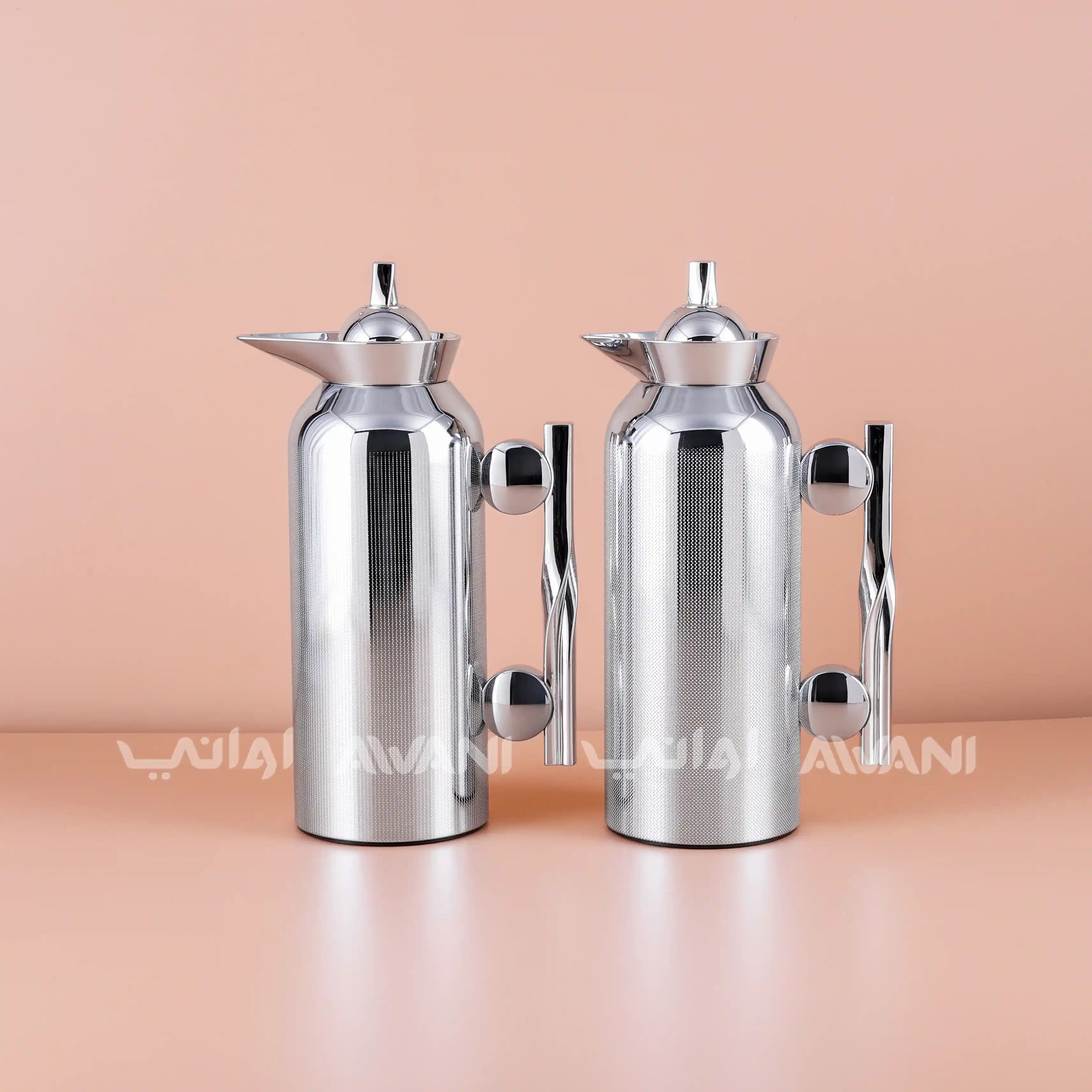 Stainless Steel Flask Set – Silver Color 1 L