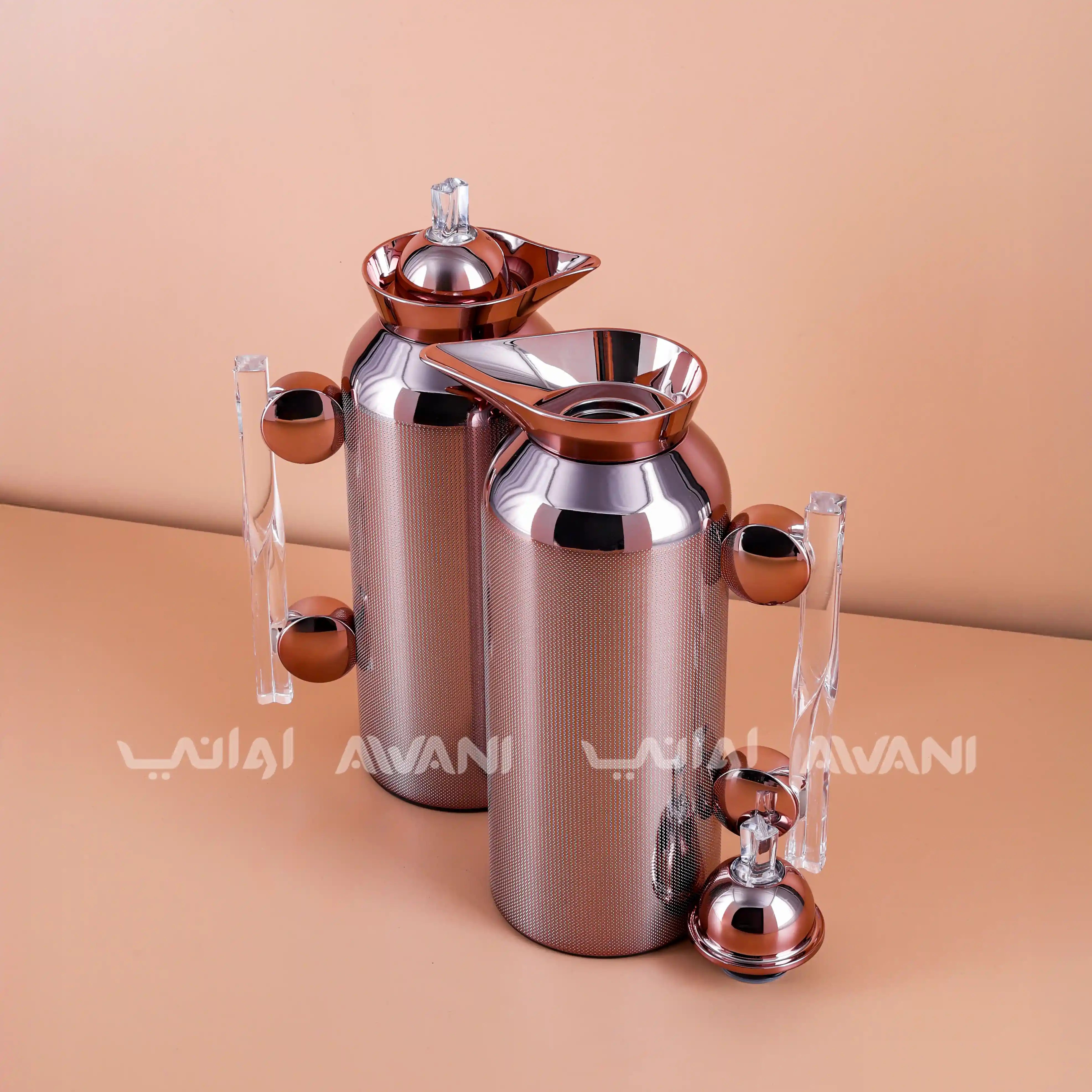 Stainless Steel Flask Set – Brown Color 1 L