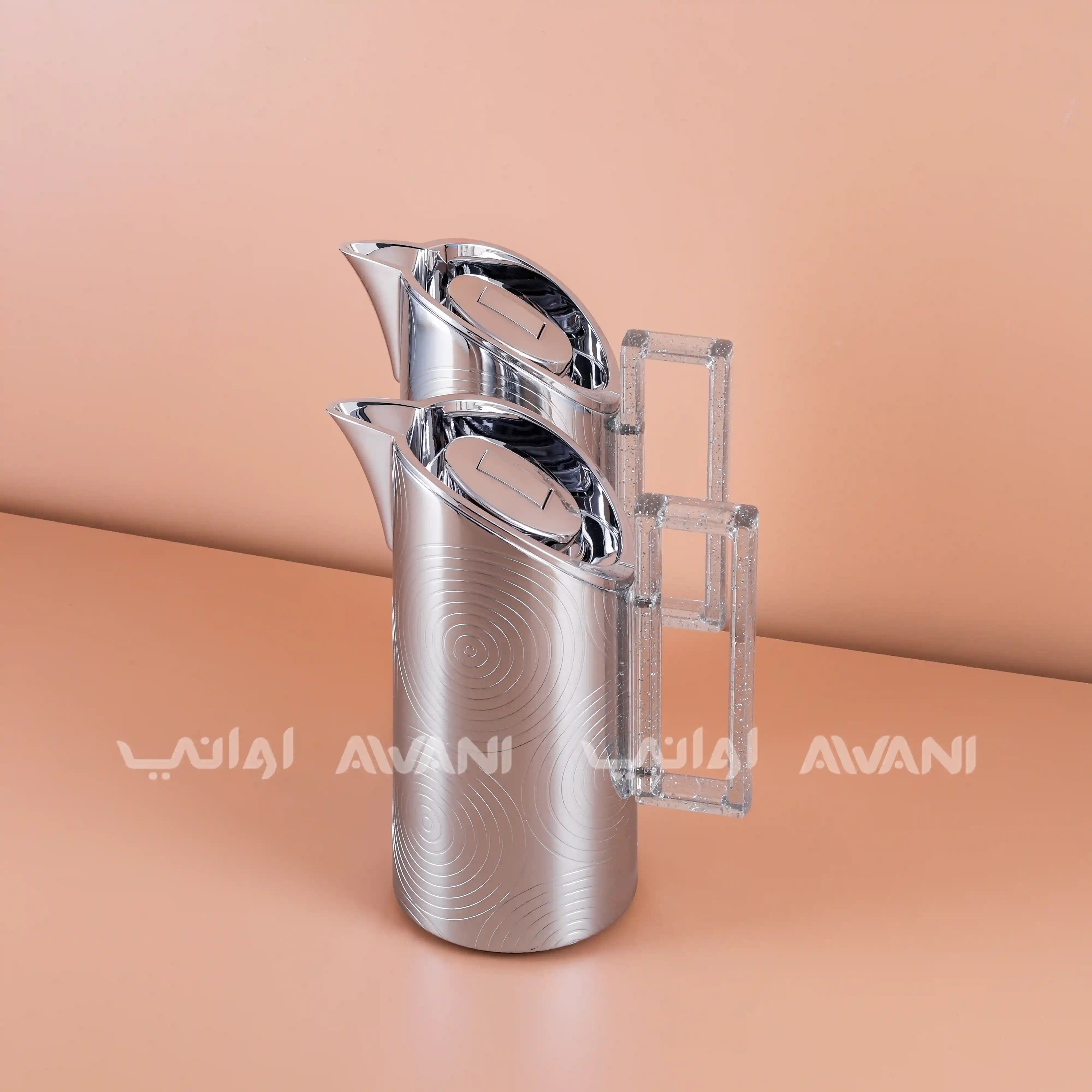 Thermal Flask Set – Silver with Silver Handle 0.7 / 1 L