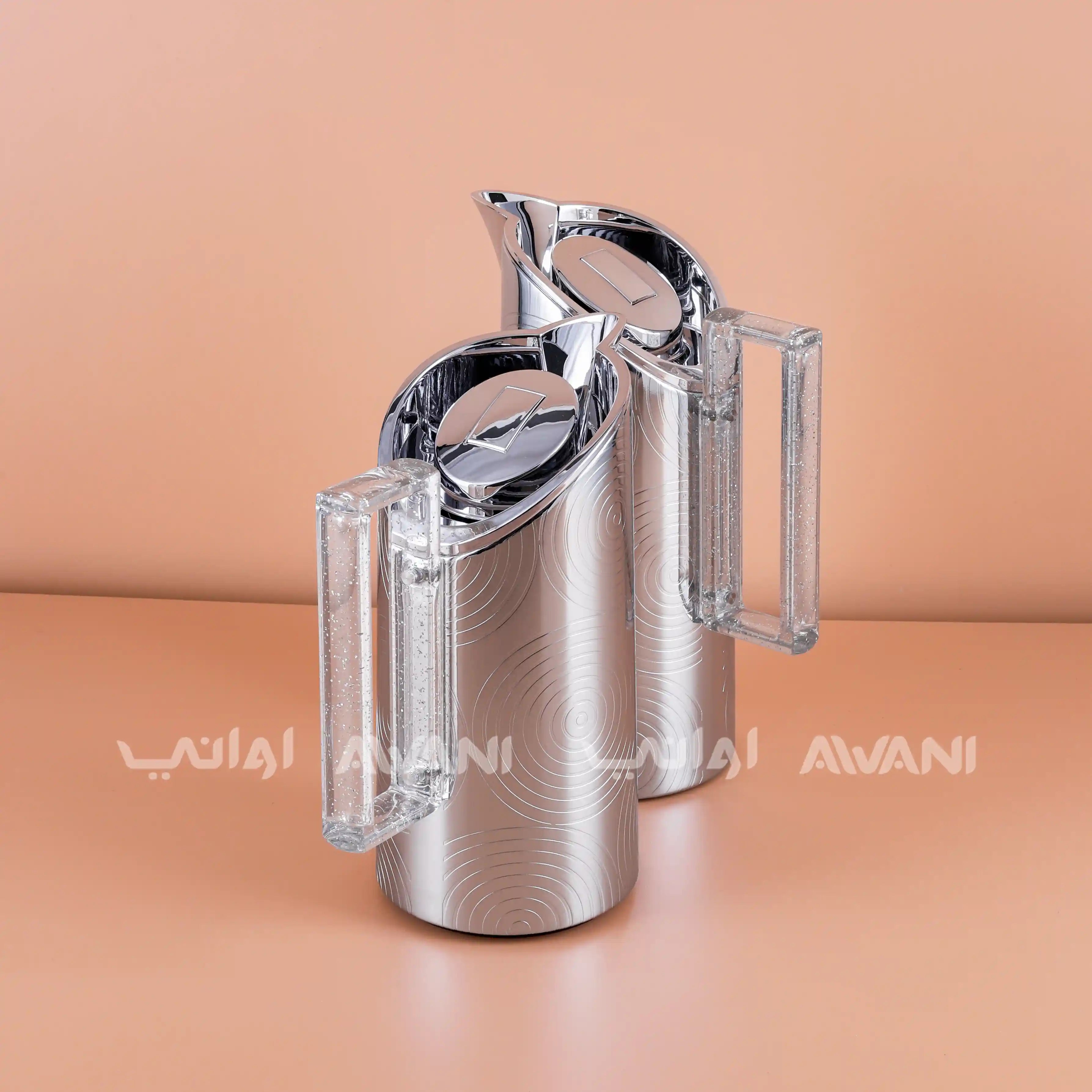 Thermal Flask Set – Silver with Silver Handle 0.7 / 1 L