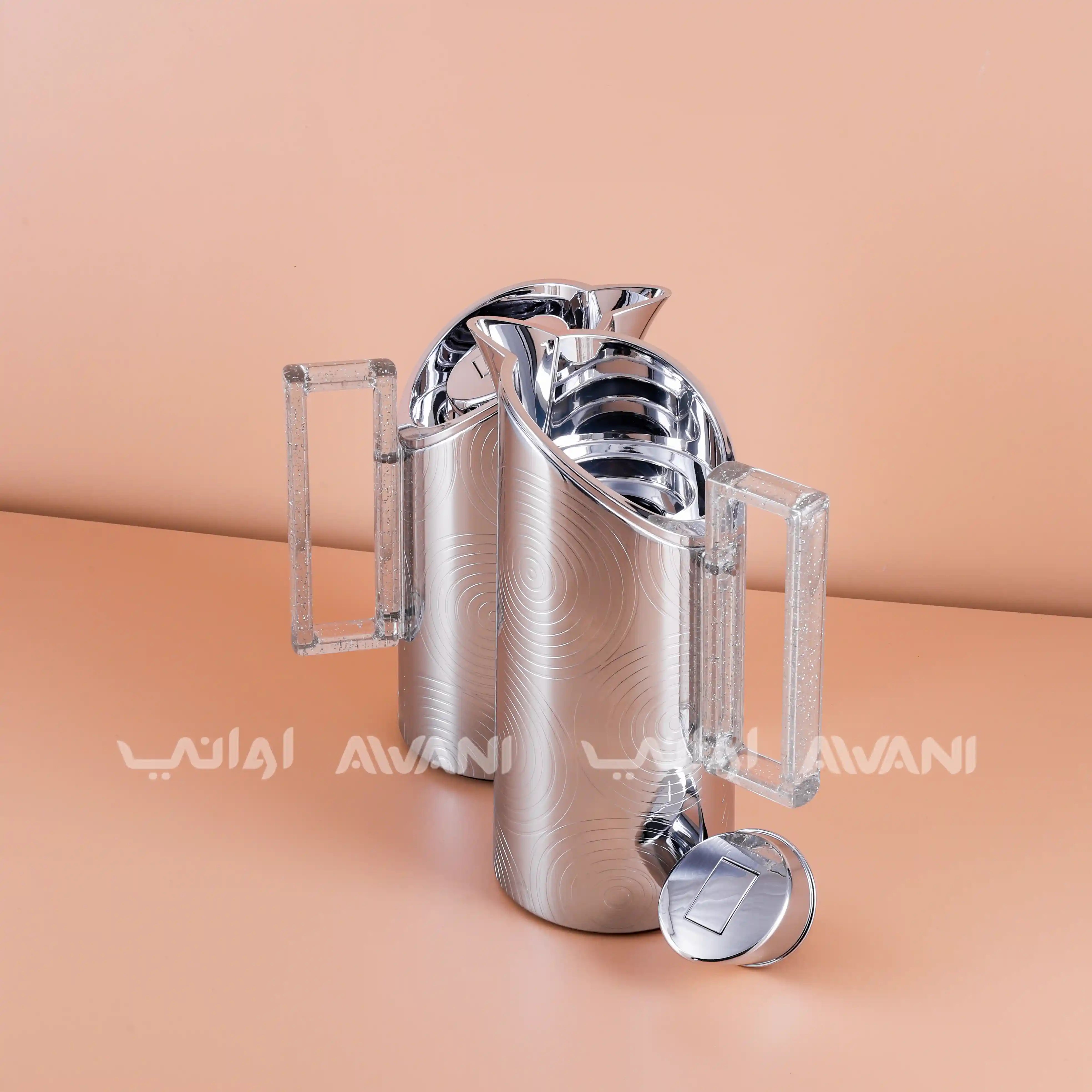 Thermal Flask Set – Silver with Silver Handle 0.7 / 1 L