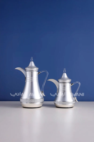 Dallah Set – 2 Pcs (0.35 ML + 1 L) Silver