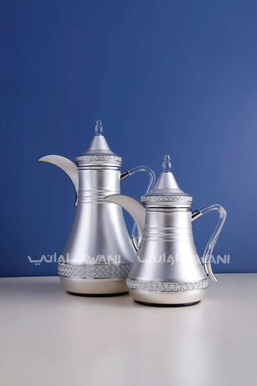 Dallah Set – 2 Pcs (0.35 ML + 1 L) Silver