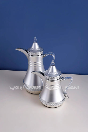 Dallah Set – 2 Pcs (0.35 ML + 1 L) Silver