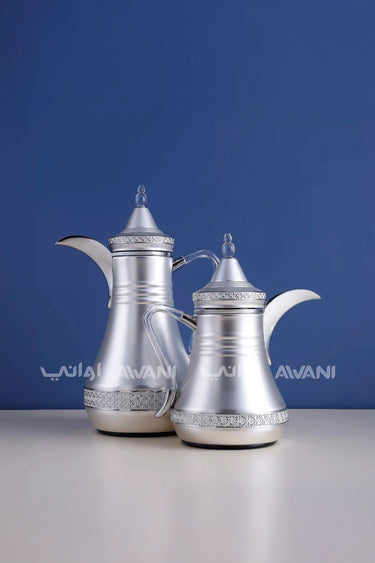 Dallah Set – 2 Pcs (0.35 ML + 1 L) Silver