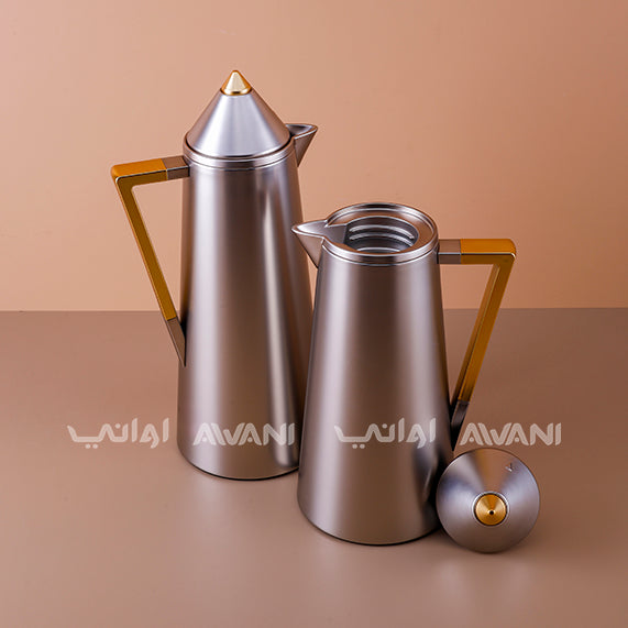 Flask Stainless Steel Matt Silver and Gold