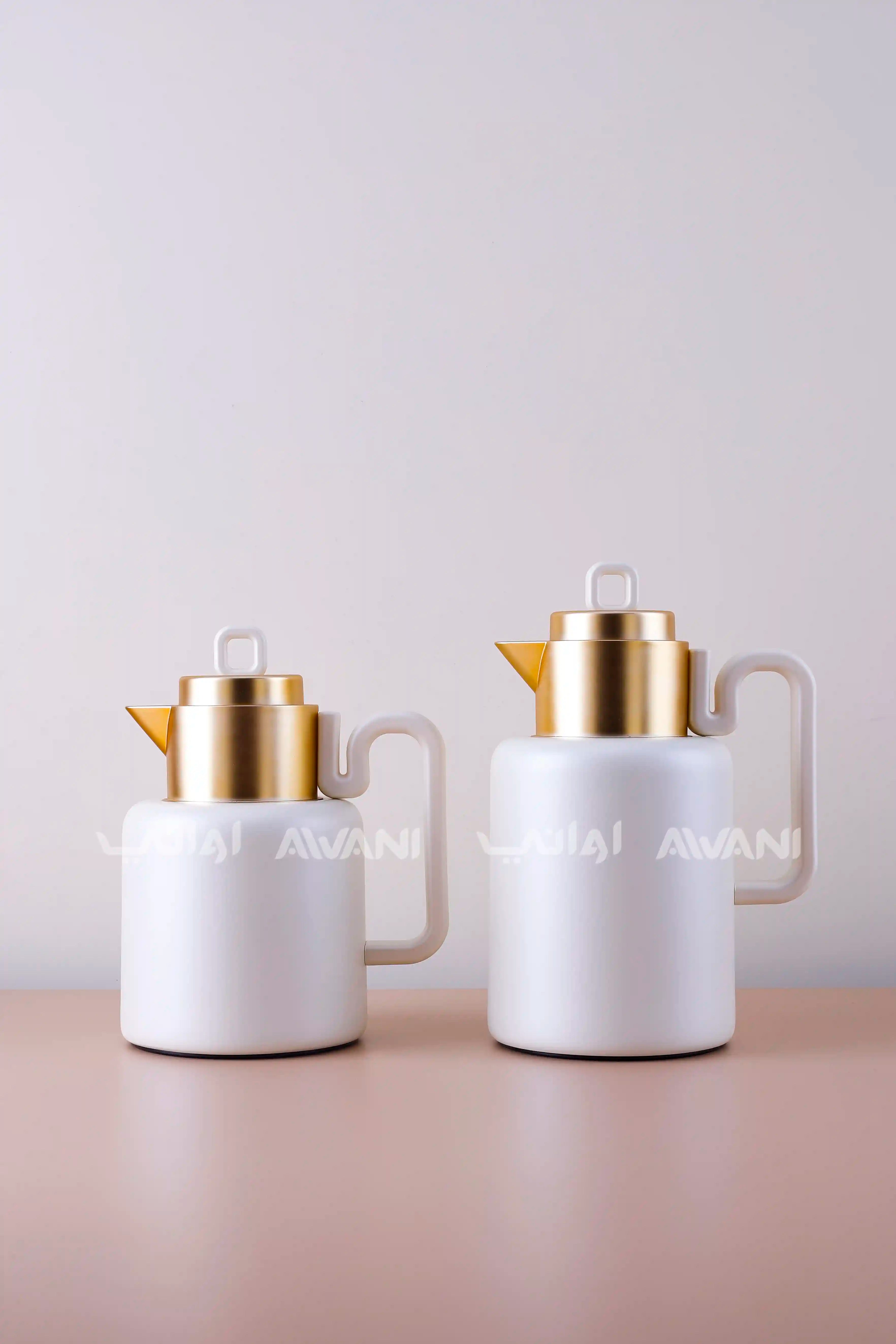 Luxury Modern | Matte White Handle Flask Matte Silver