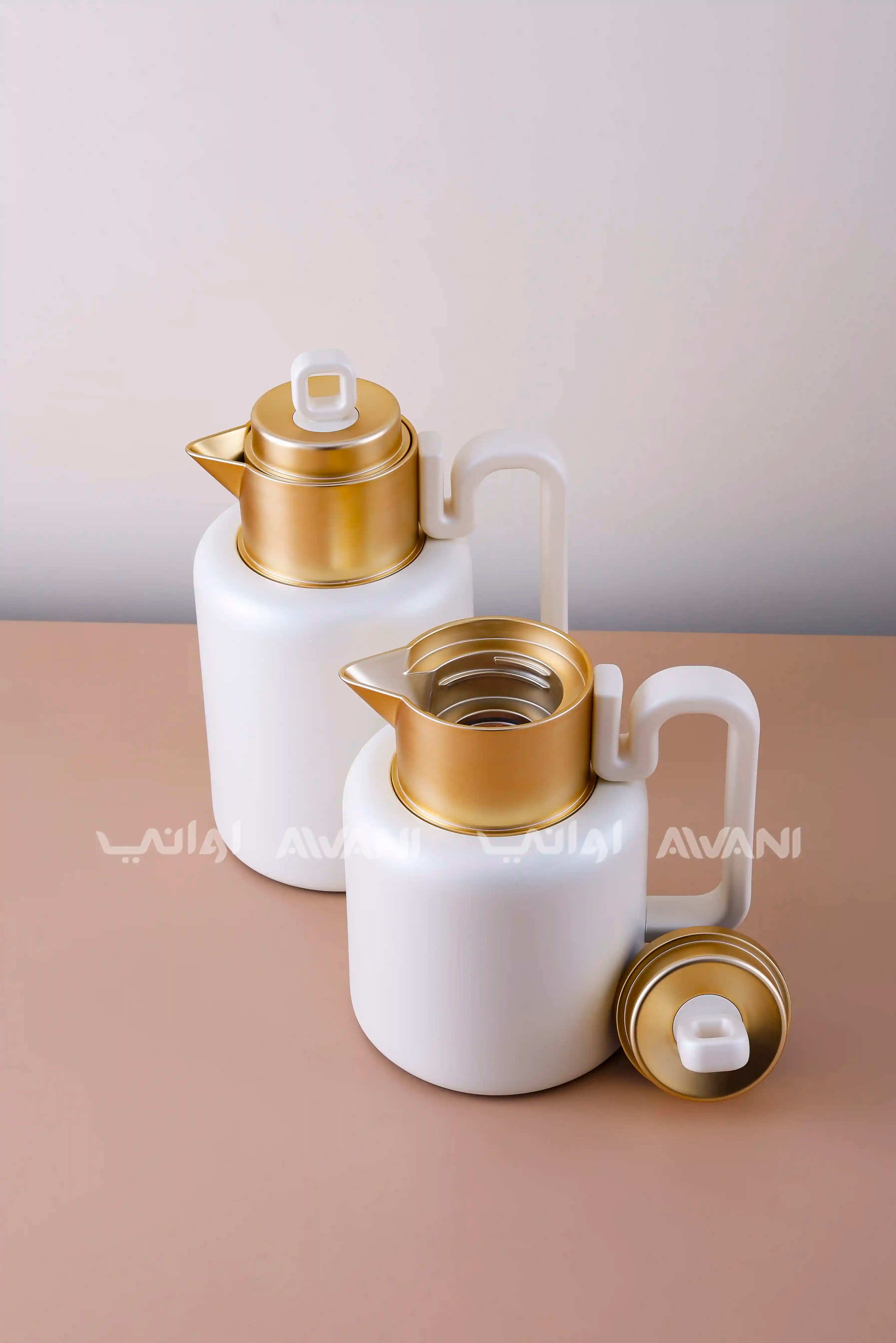 Luxury Modern | Matte White Handle Flask Matte Silver