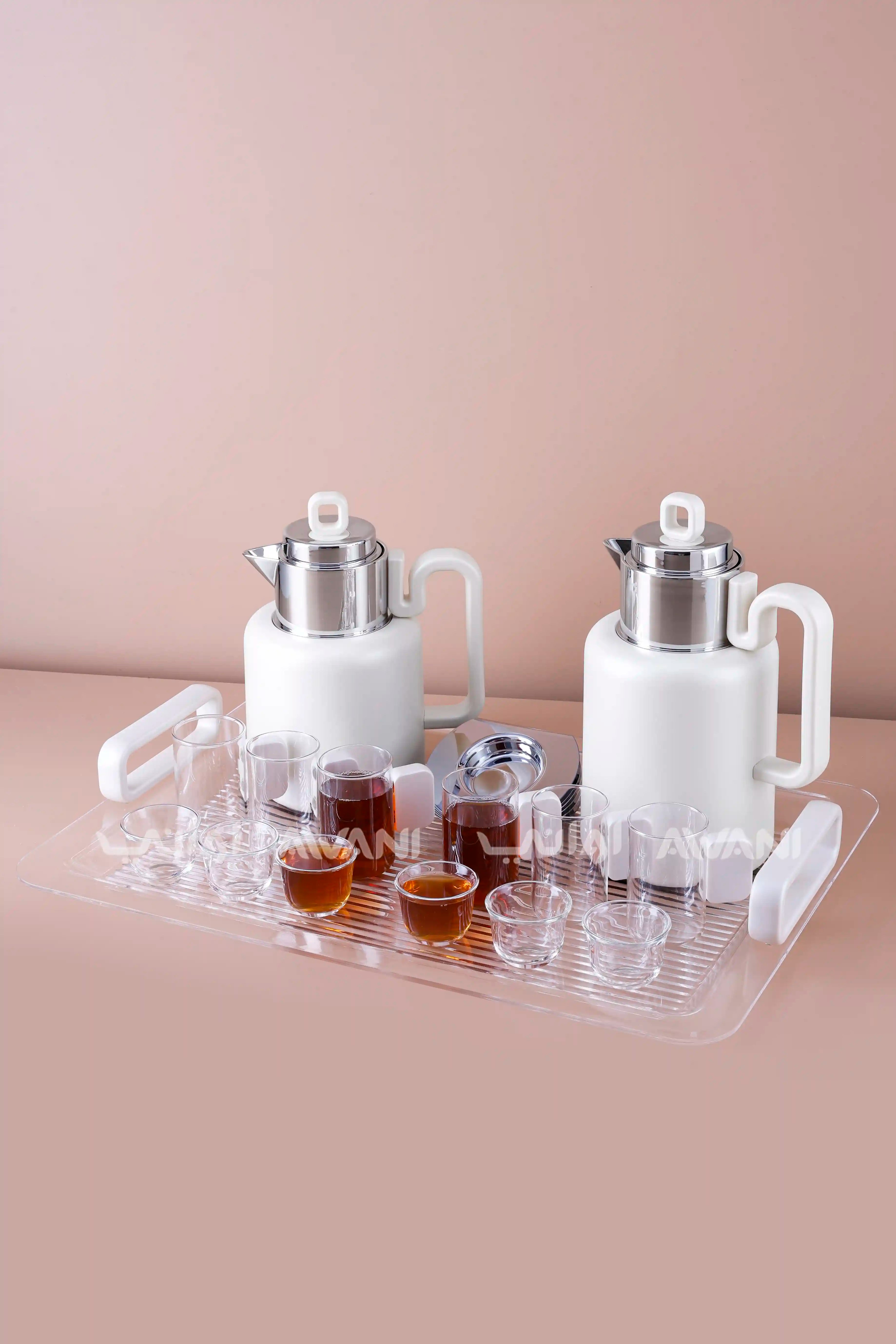 Luxe Serve Bundle 0.5 liter & 1 liter silver & white