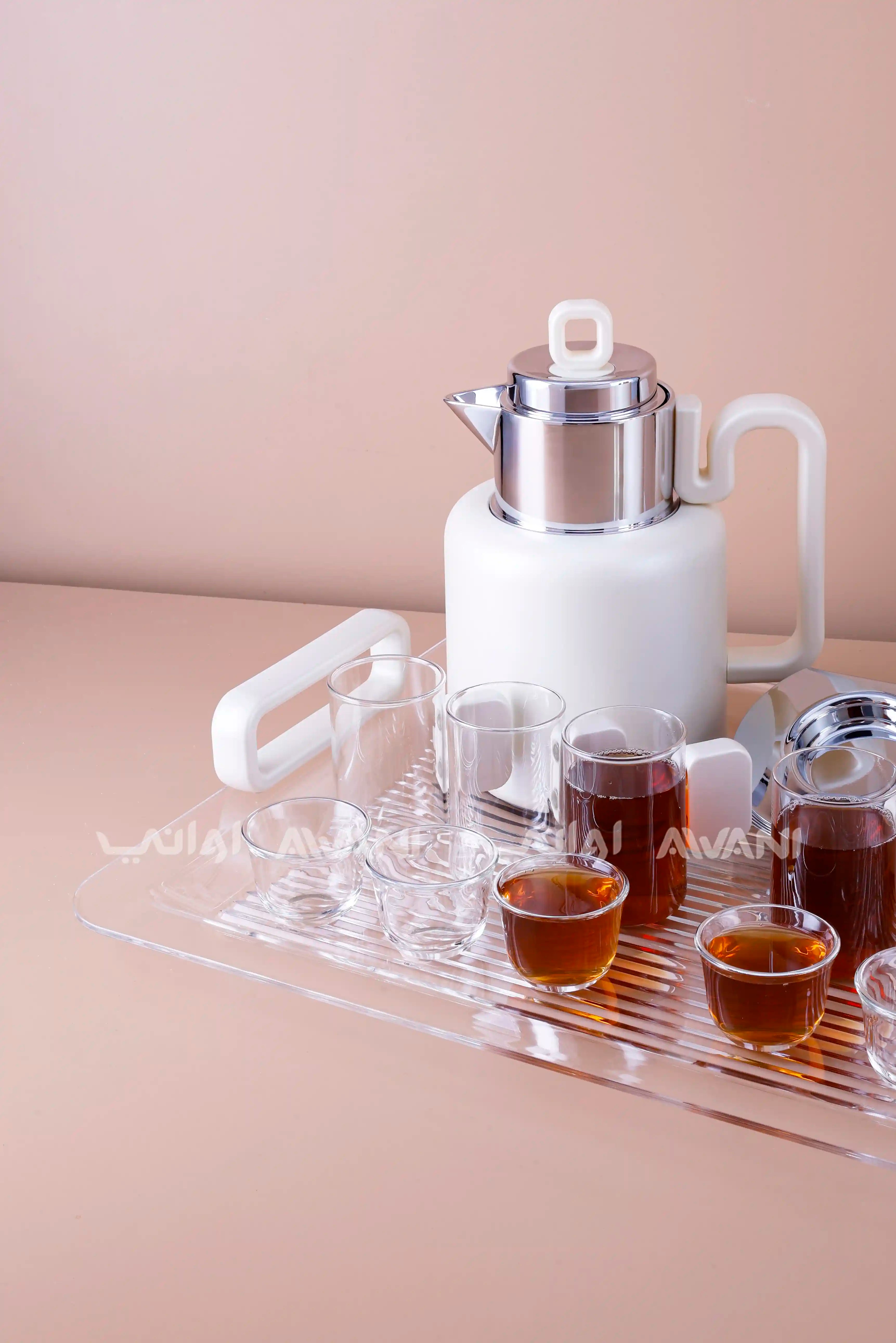 Luxe Serve Bundle 0.5 liter & 1 liter silver & white