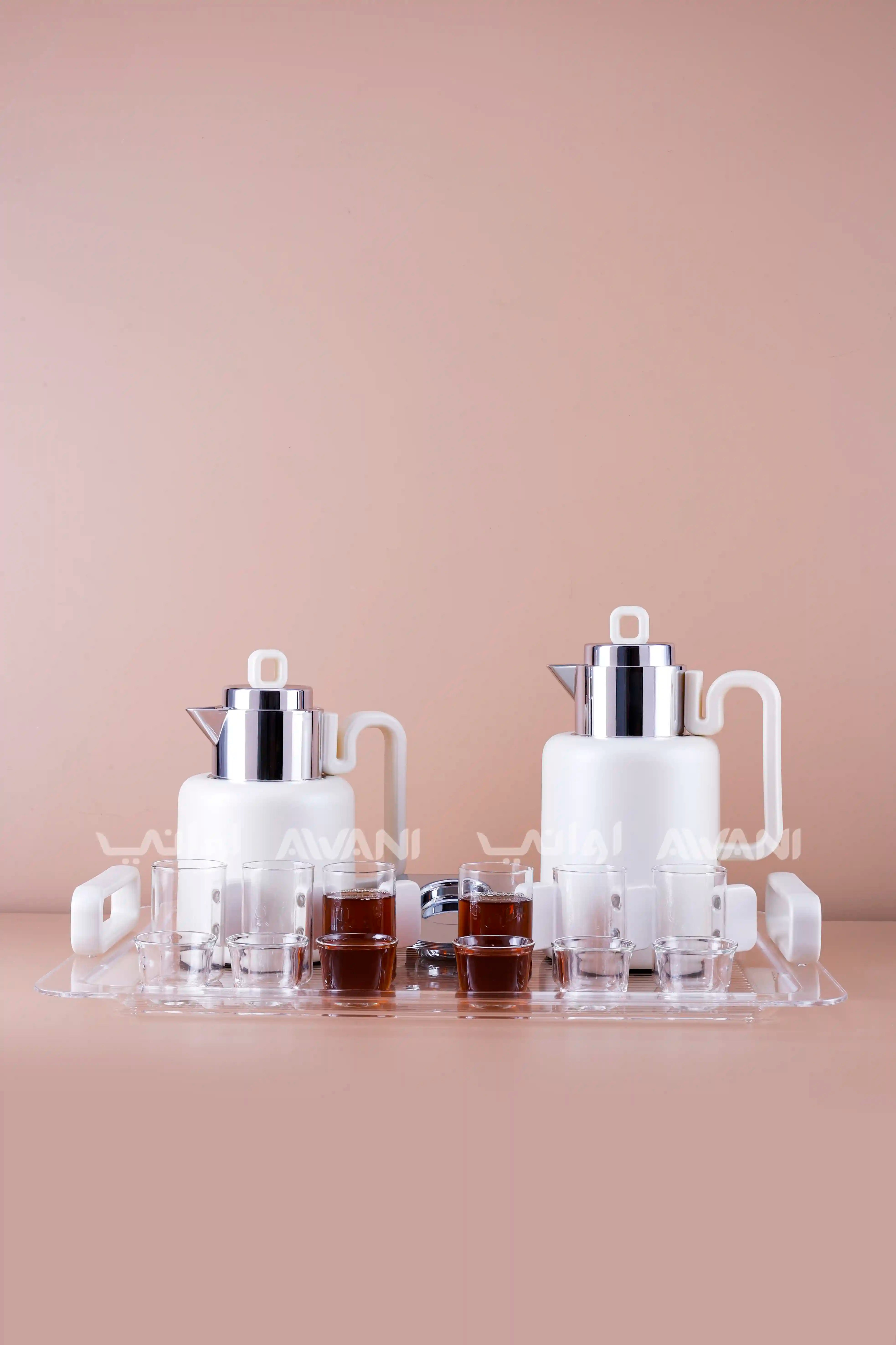 Luxe Serve Bundle 0.5 liter & 1 liter silver & white