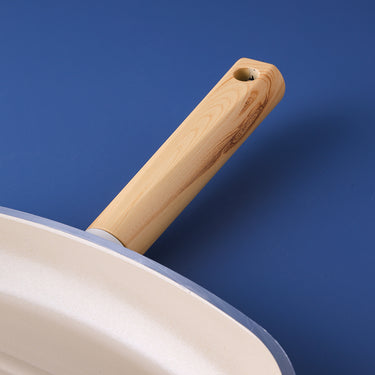 28 cm Forged Aluminum Grilled Fry Pan with Marble Non-Stick Coating
