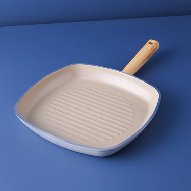 28 cm Forged Aluminum Grilled Fry Pan with Marble Non-Stick Coating