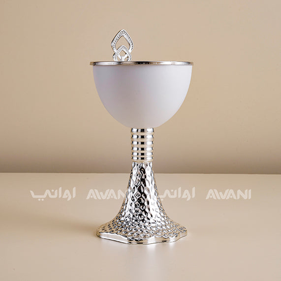 Incense Burner White and Silver Color