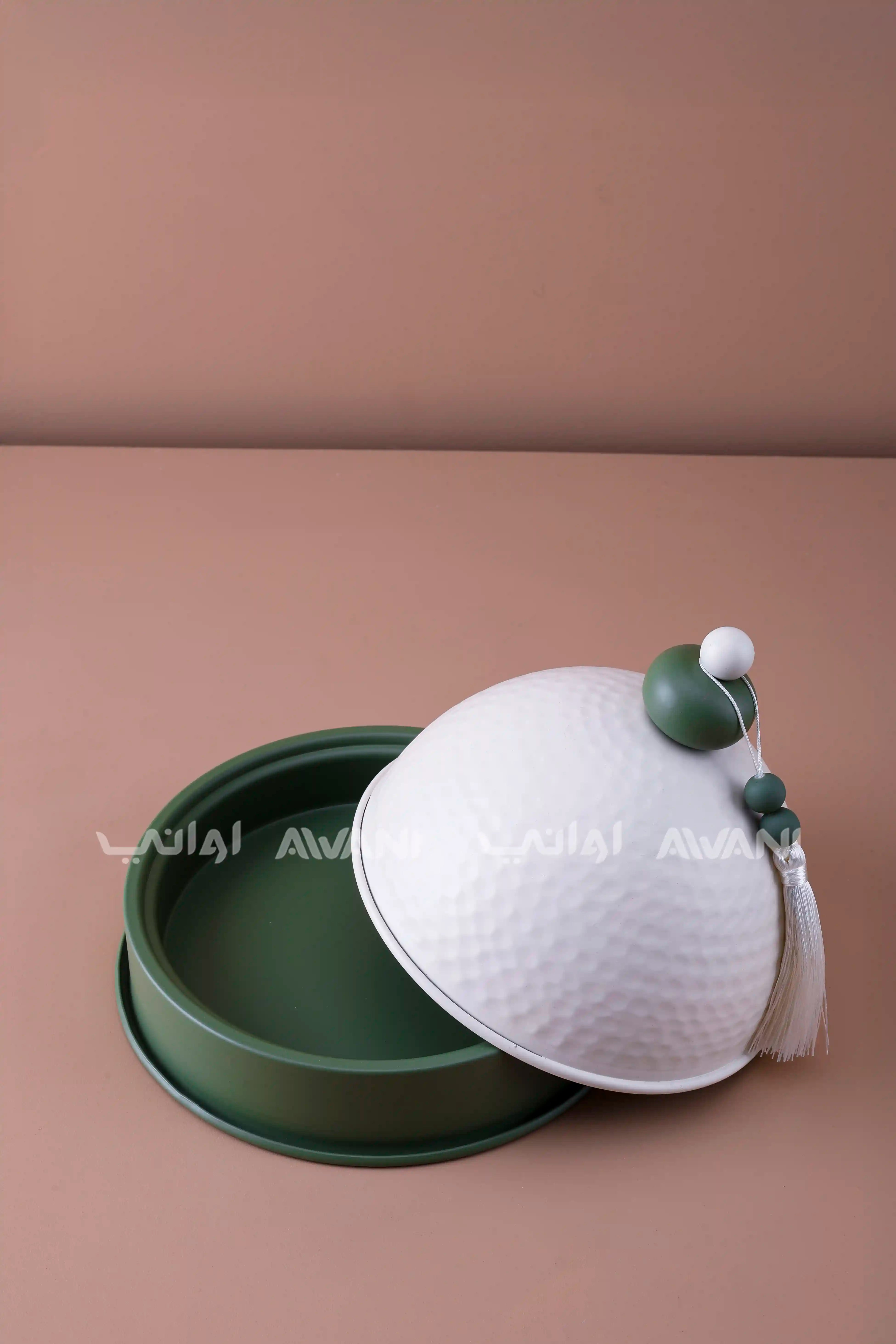 Dates Bowl Dome Dessert with Green Base