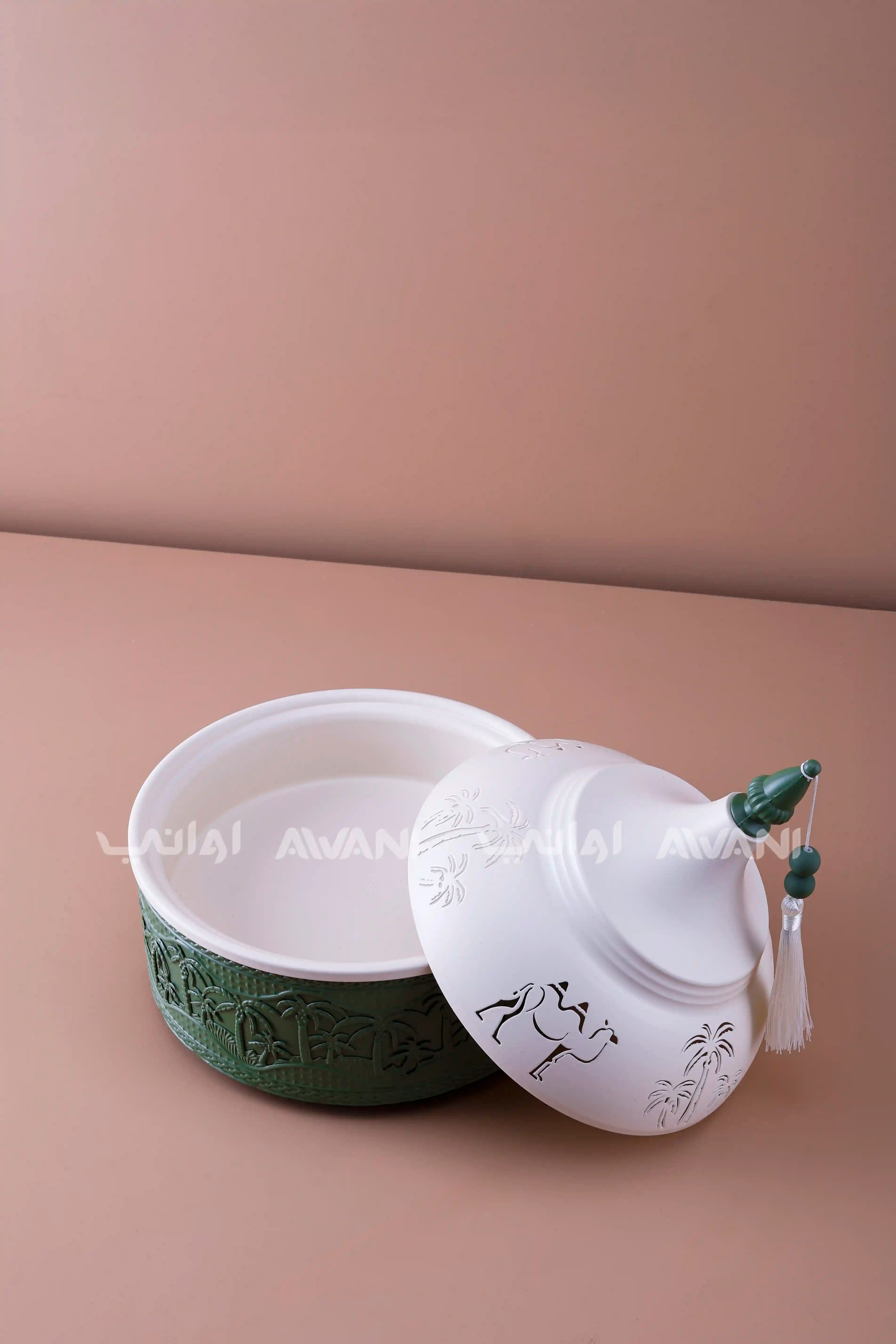 Dates Bowl W/Cover Large