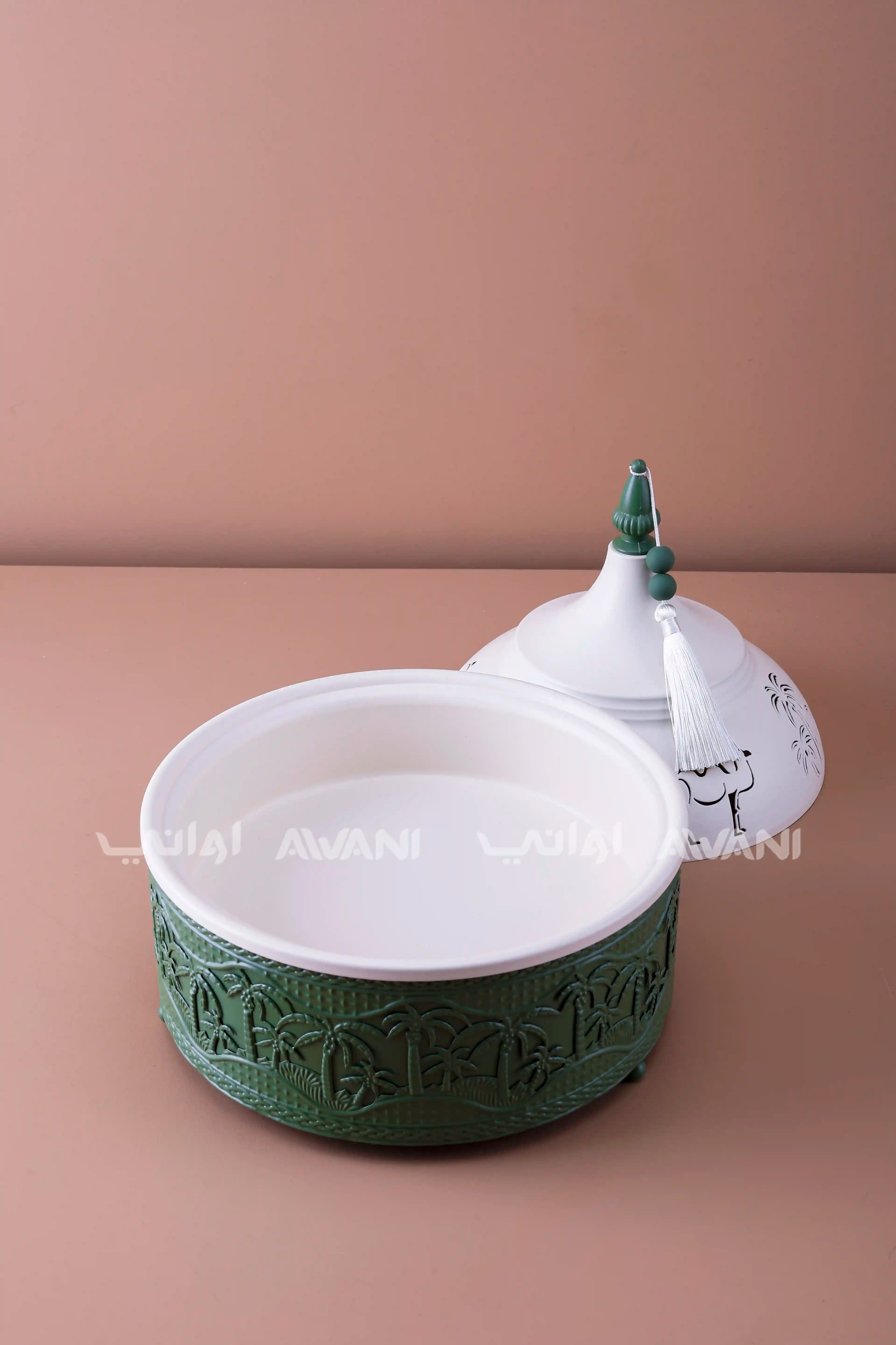 Dates Bowl W/Cover Large