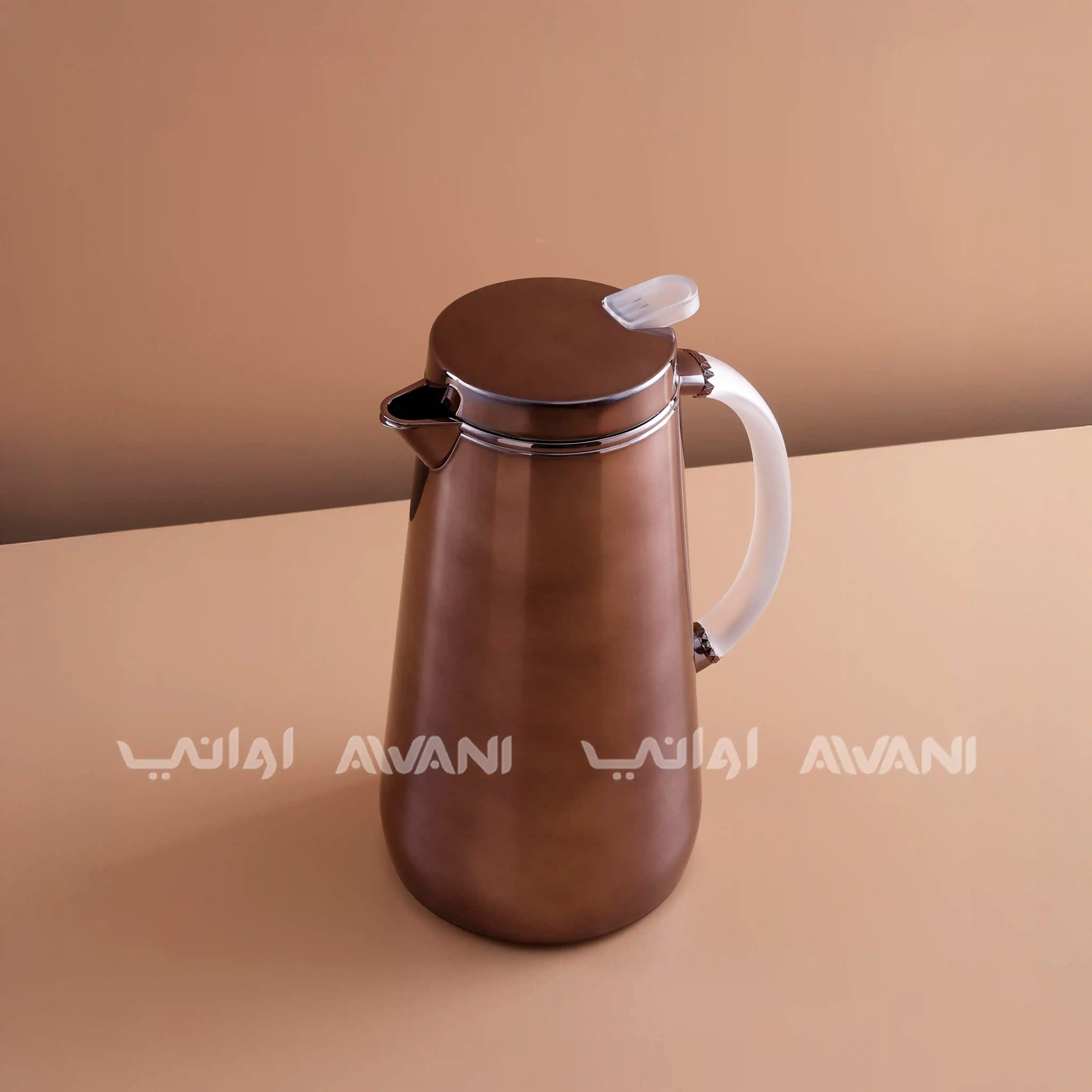 Brown Flask – 1L | Hot & Cold with Clear Handle