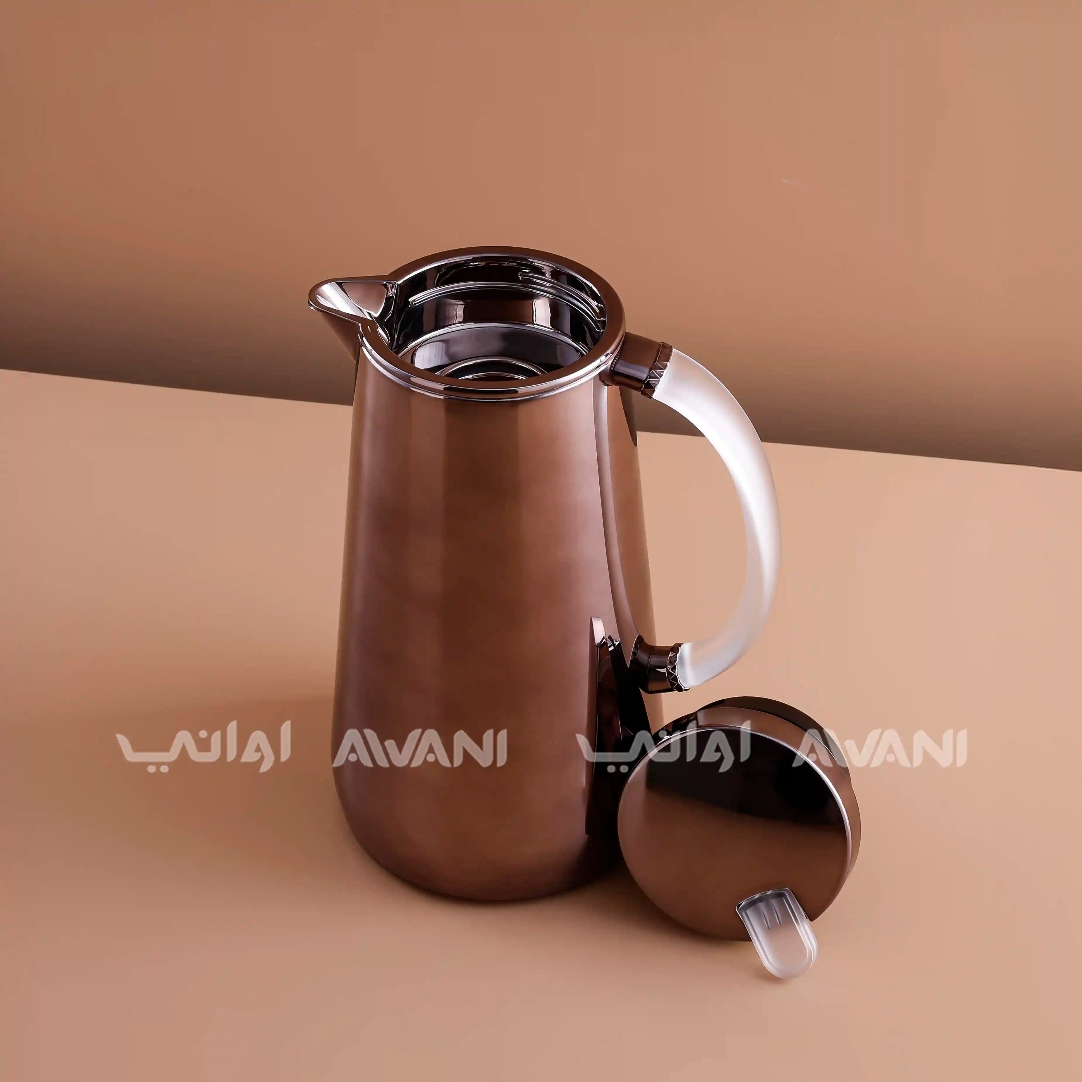 Brown Flask – 1L | Hot & Cold with Clear Handle