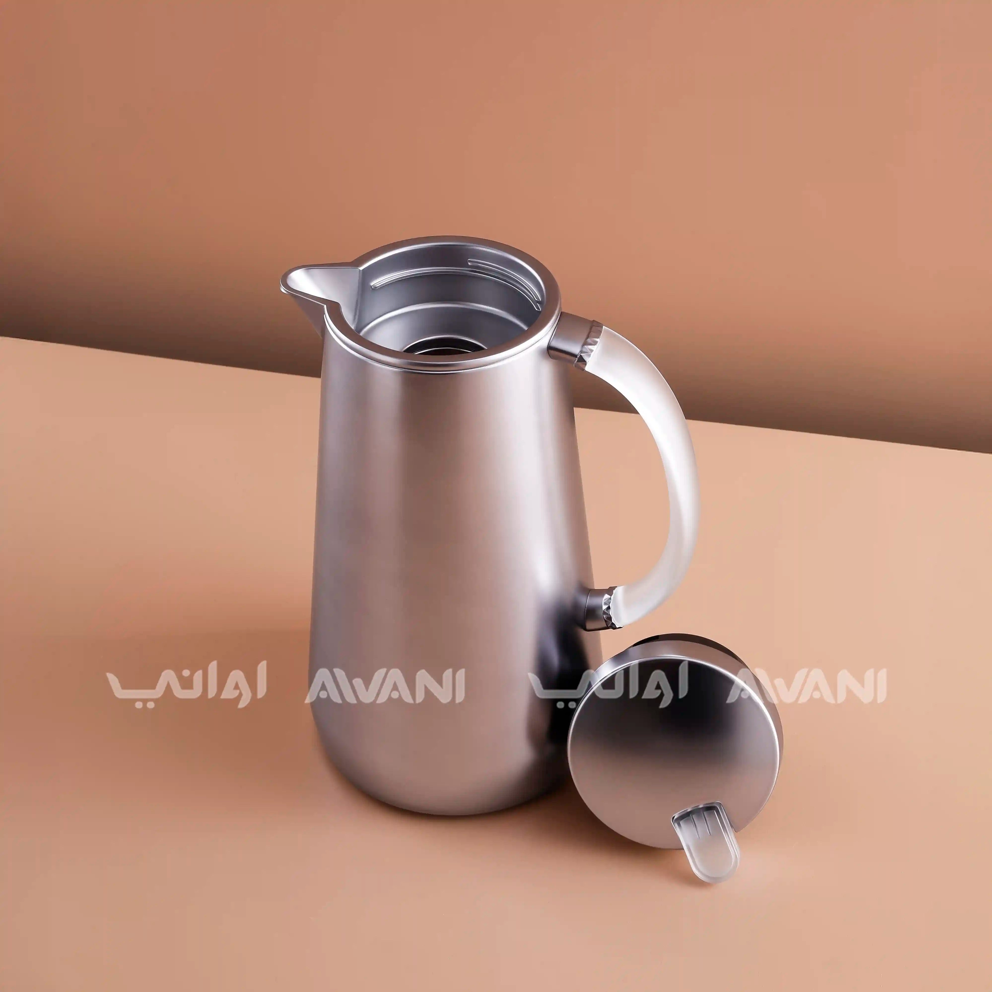 Silver Flask – 1L | Hot & Cold with Clear Handle