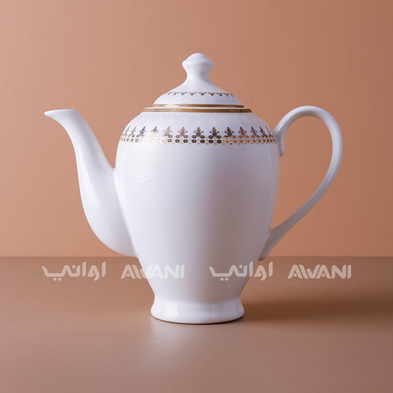 51-Piece White Porcelain Dinnerware Set with Gold Trim