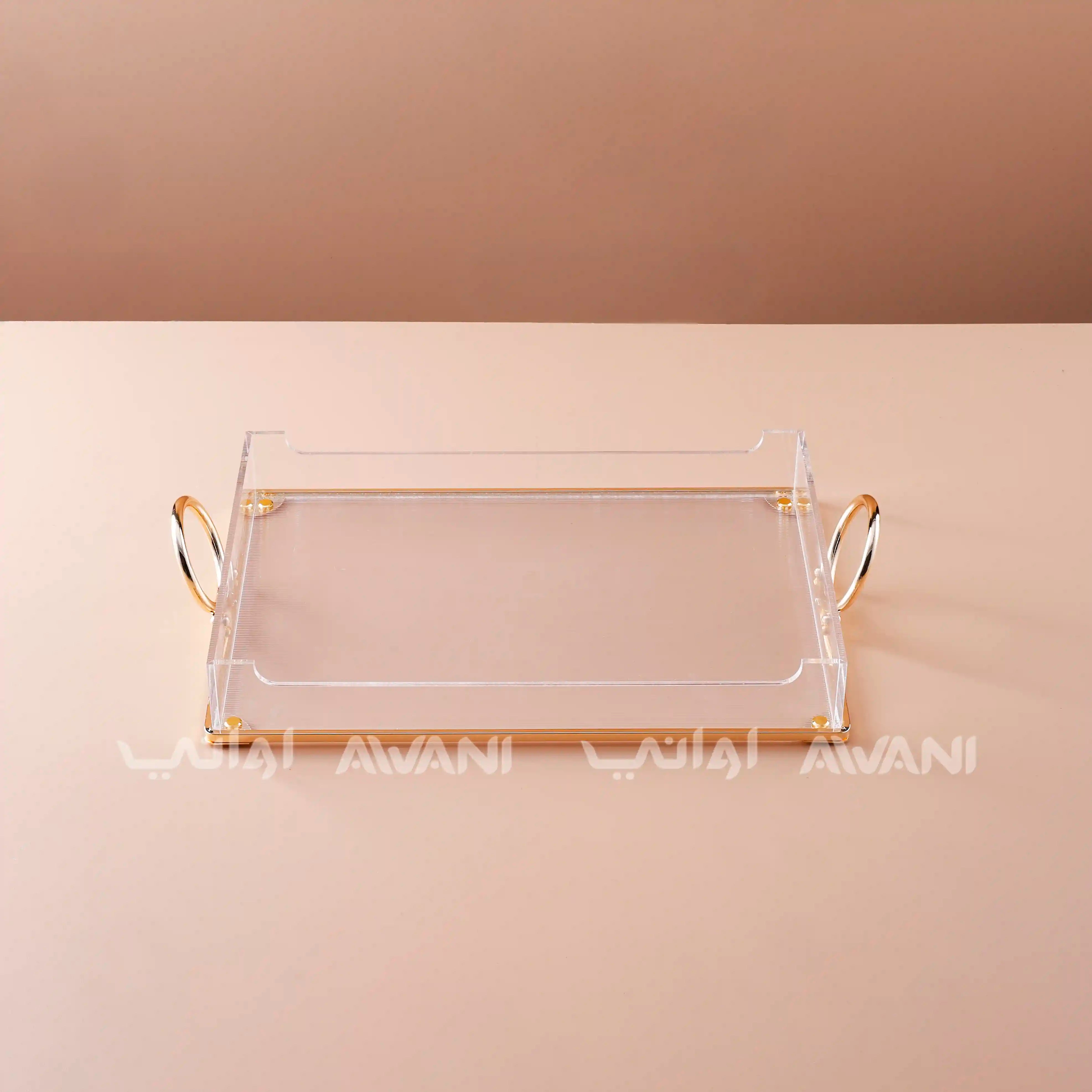 Acrylic Serving Tray - Gold